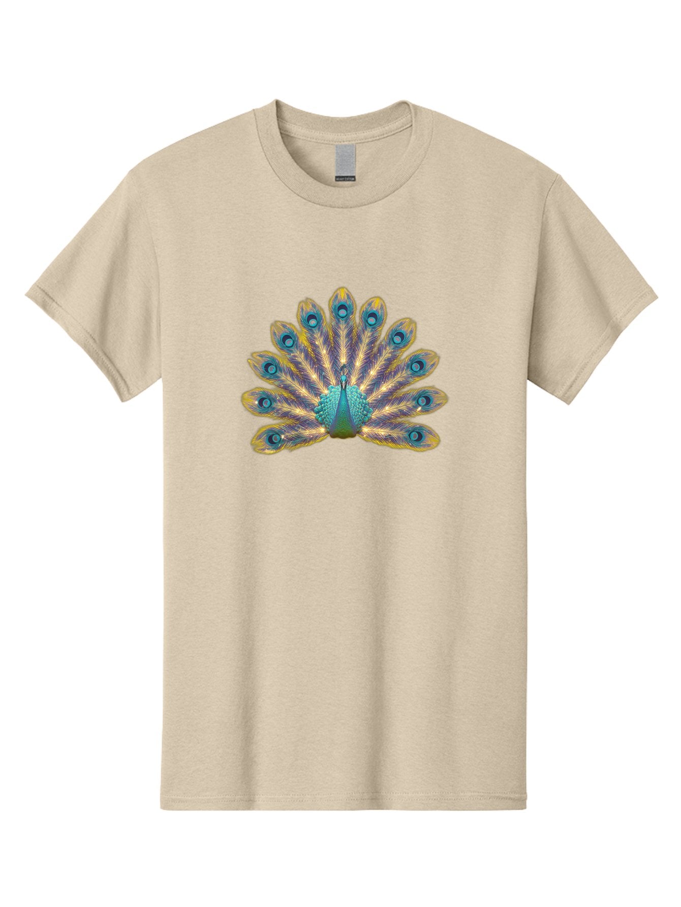 Peacock-7 Men'S Graphic Tee, 100% Cotton, Comfortable Casual Summer Wear, Machine Washable, Vibrant Feathers, Blue And Yellow Plumage, Iridescent Colors, Intricate Patterns, Majestic Bird, Courtship Display, Exotic Wildlife, Bab101