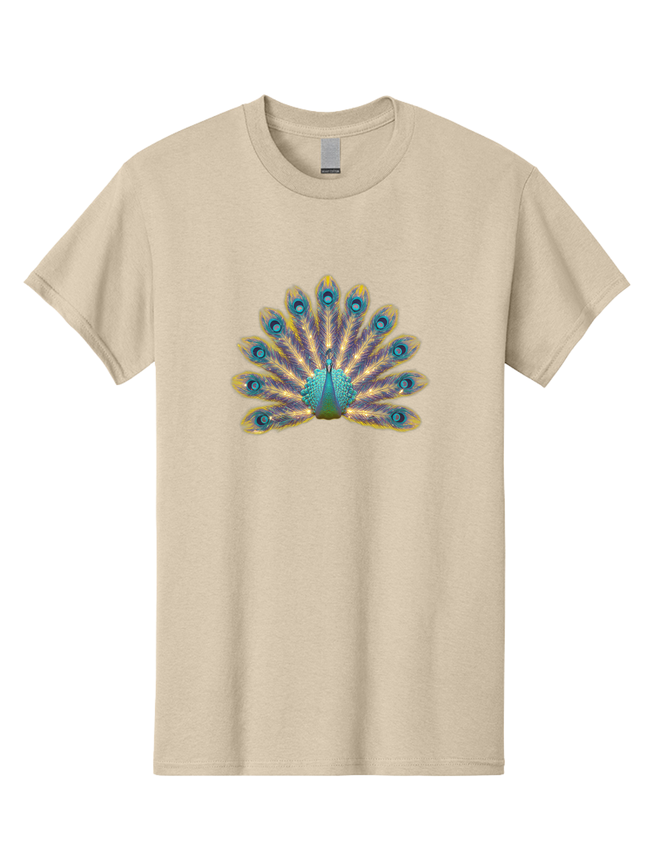 Peacock-7 Men'S Graphic Tee, 100% Cotton, Comfortable Casual Summer Wear, Machine Washable, Vibrant Feathers, Blue And Yellow Plumage, Iridescent Colors, Intricate Patterns, Majestic Bird, Courtship Display, Exotic Wildlife, Bab101 3