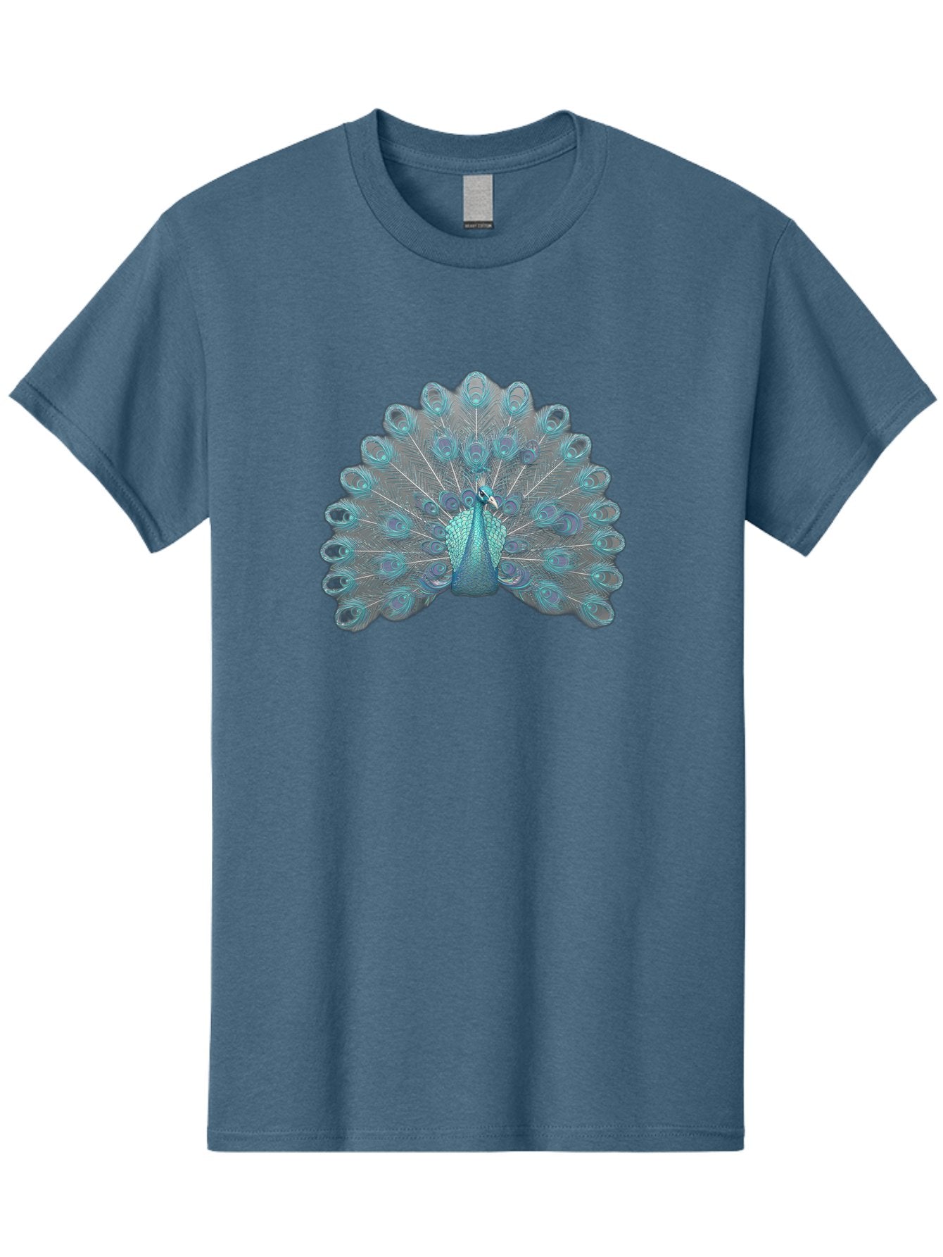 Peacock-8 Men'S Graphic Tee, 100% Cotton, Comfortable Casual Summer Wear, Machine Washable, Blue Peacock, Bird'S Plumage, Feathered Friend, Exotic Bird, Vibrant Colors, Eye-Catching Pattern, Wildlife Photography, Blue Feathers Bab102 8