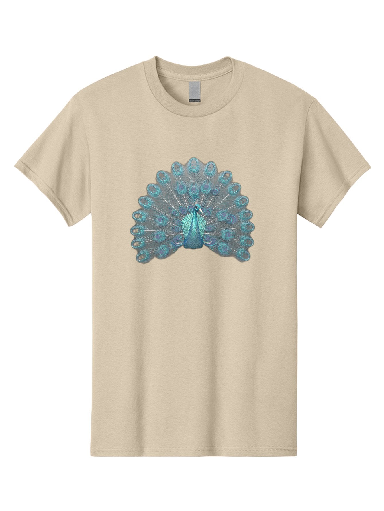Peacock-8 Men'S Graphic Tee, 100% Cotton, Comfortable Casual Summer Wear, Machine Washable, Blue Peacock, Bird'S Plumage, Feathered Friend, Exotic Bird, Vibrant Colors, Eye-Catching Pattern, Wildlife Photography, Blue Feathers Bab102