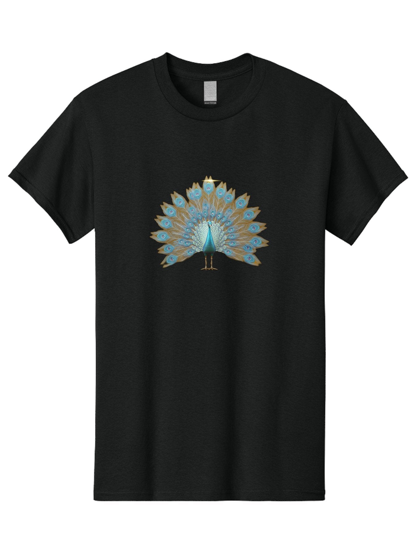 Peacock-9 Men'S Graphic Tee, 100% Cotton, Comfortable Casual Summer Wear, Machine Washable, Peacock Display, Vibrant Blue Feathers, Eye-Catching Plumage, Majestic Bird, Nature'S Beauty, Stunning Colors, Ornate Tail Feathers, Bird Of Paradise Bab103 13