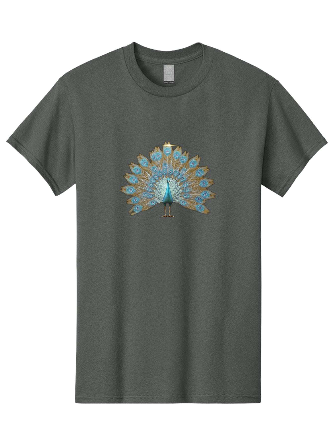 Peacock-9 Men'S Graphic Tee, 100% Cotton, Comfortable Casual Summer Wear, Machine Washable, Peacock Display, Vibrant Blue Feathers, Eye-Catching Plumage, Majestic Bird, Nature'S Beauty, Stunning Colors, Ornate Tail Feathers, Bird Of Paradise Bab103 14