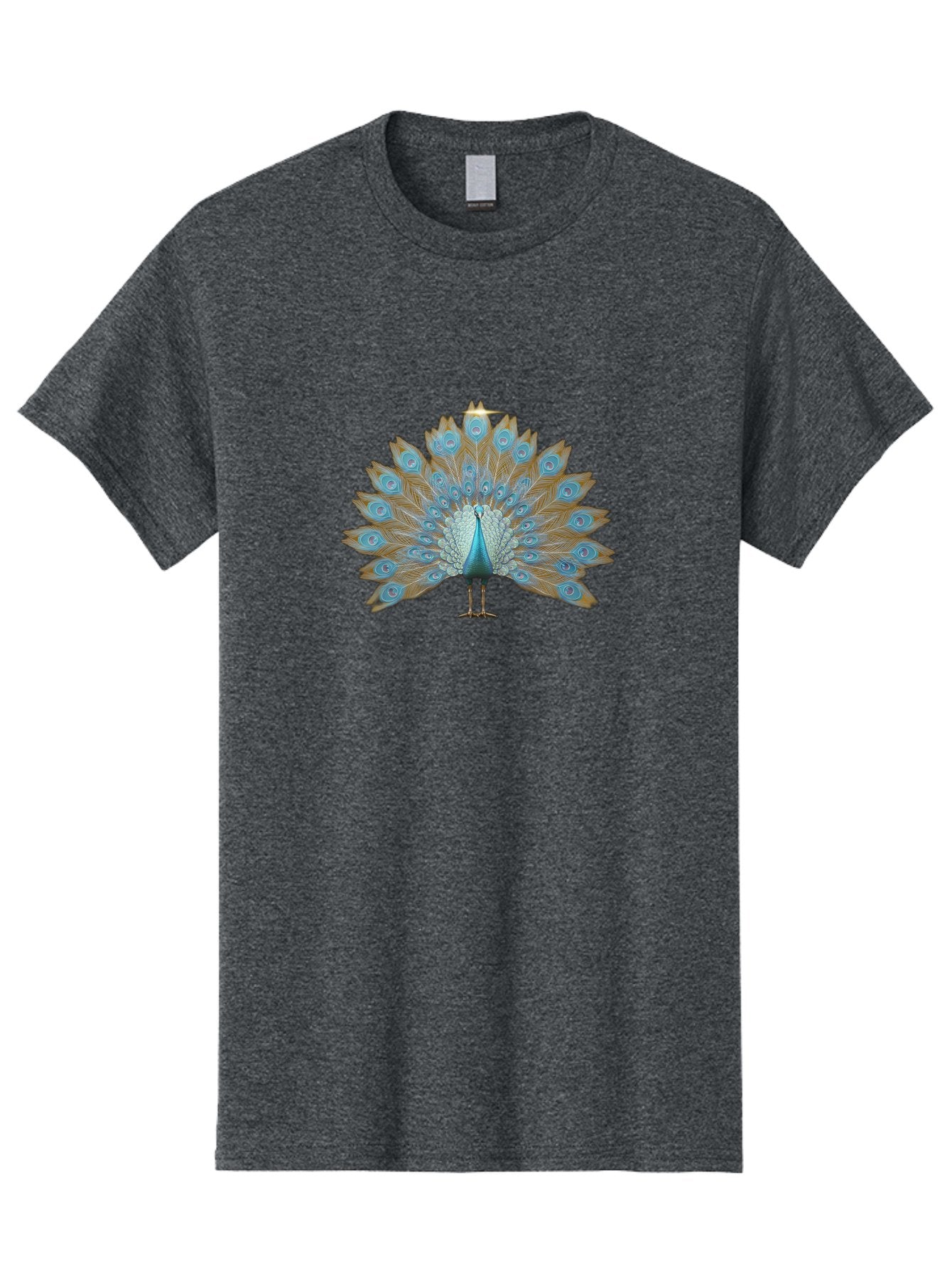 Peacock-9 Men'S Graphic Tee, 100% Cotton, Comfortable Casual Summer Wear, Machine Washable, Peacock Display, Vibrant Blue Feathers, Eye-Catching Plumage, Majestic Bird, Nature'S Beauty, Stunning Colors, Ornate Tail Feathers, Bird Of Paradise Bab103 15