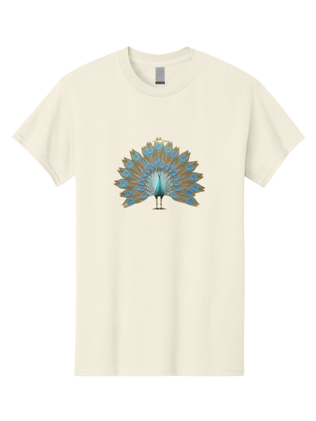 Peacock-9 Men'S Graphic Tee, 100% Cotton, Comfortable Casual Summer Wear, Machine Washable, Peacock Display, Vibrant Blue Feathers, Eye-Catching Plumage, Majestic Bird, Nature'S Beauty, Stunning Colors, Ornate Tail Feathers, Bird Of Paradise Bab103 5