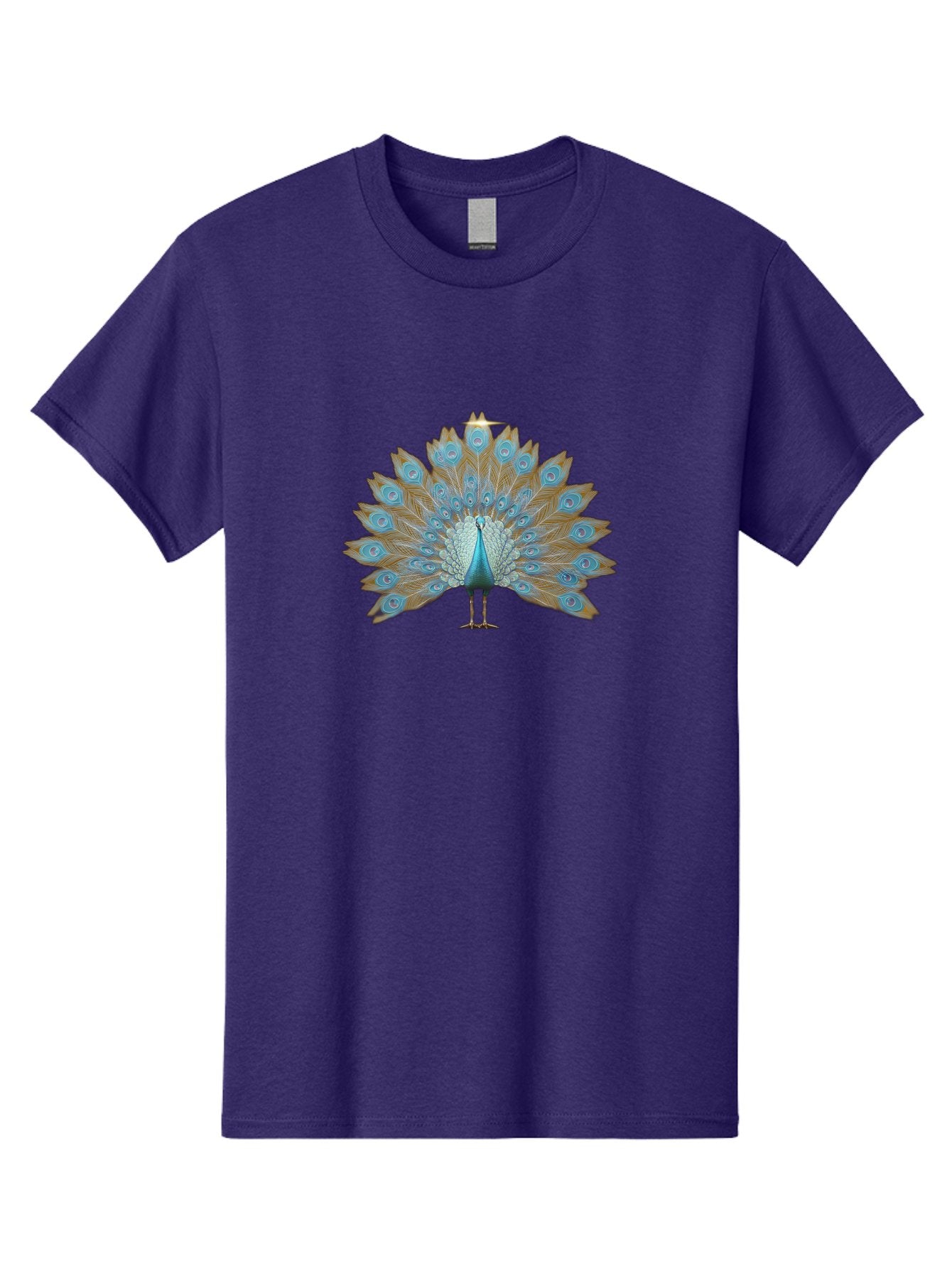 Peacock-9 Men'S Graphic Tee, 100% Cotton, Comfortable Casual Summer Wear, Machine Washable, Peacock Display, Vibrant Blue Feathers, Eye-Catching Plumage, Majestic Bird, Nature'S Beauty, Stunning Colors, Ornate Tail Feathers, Bird Of Paradise Bab103 10