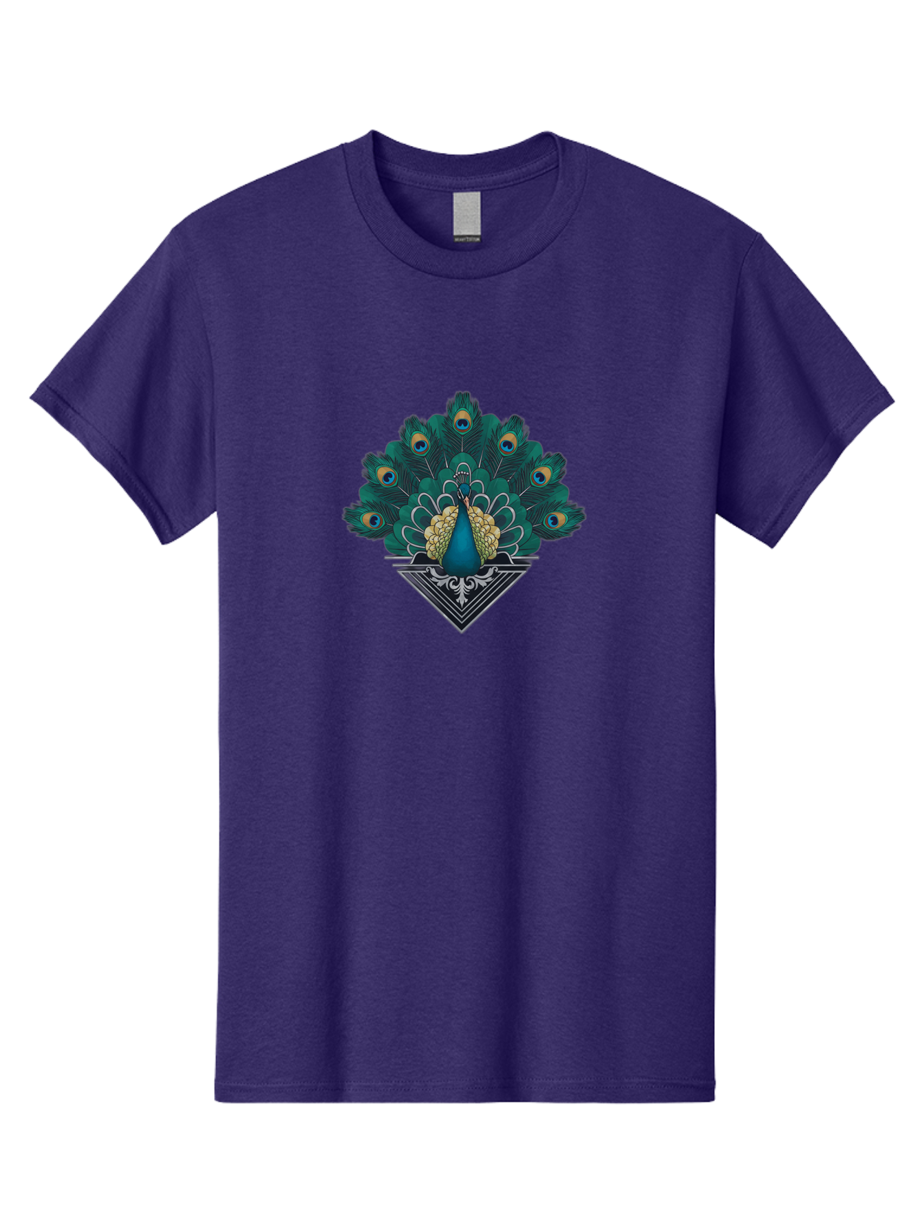Peacock-Design Men'S Graphic Tee, 100% Cotton, Comfortable Casual Summer Wear, Machine Washable, Peacock, Vibrant Plumage, Blue And Gold Feathers, Ornate Design, Majestic Bird, Display Of Feathers, Symbolic Beauty, Elegant Pattern Bab104 23
