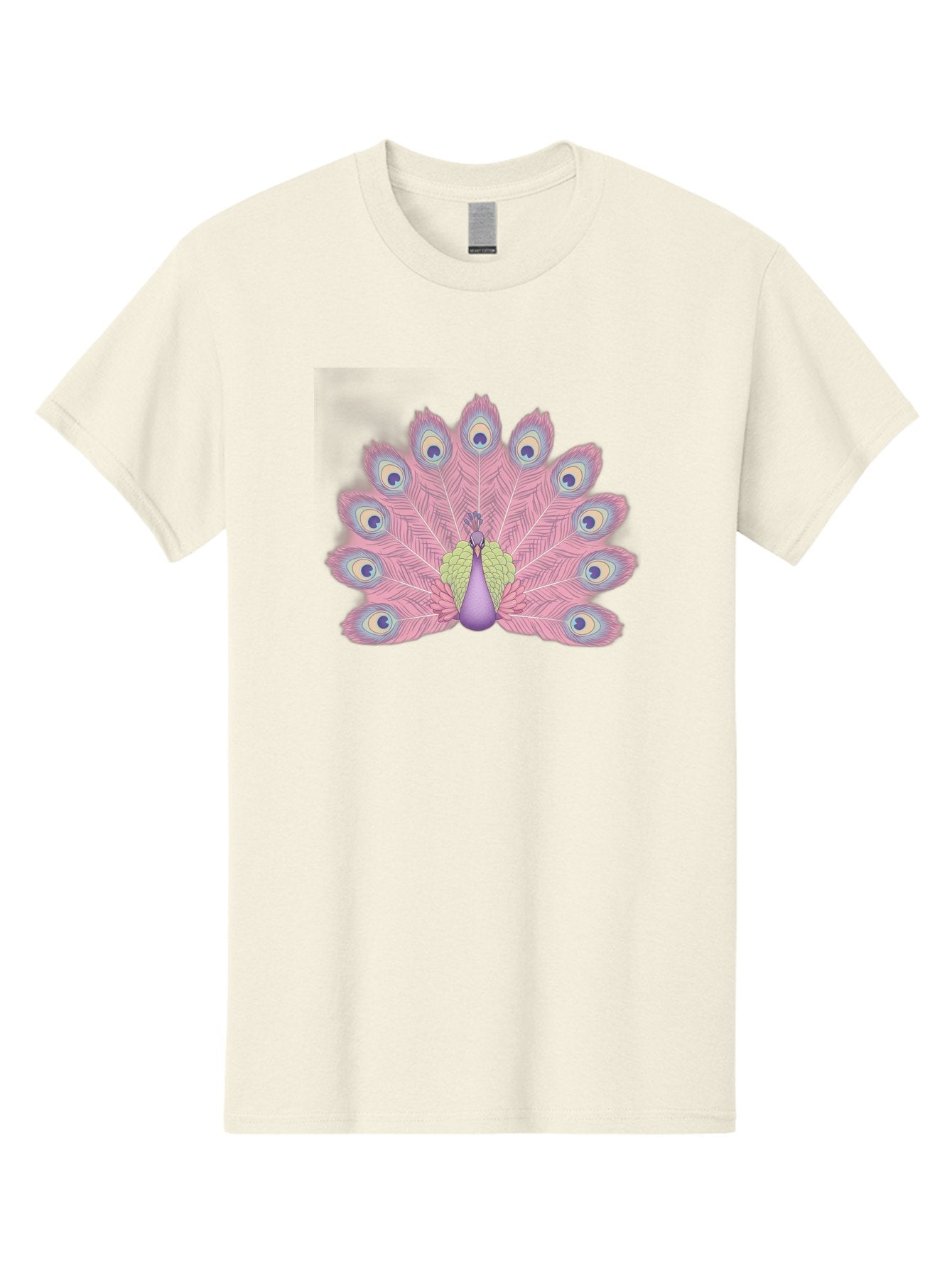 Peacock-Display-1 Men'S Graphic Tee, 100% Cotton, Comfortable Casual Summer Wear, Machine Washable, Peacock With Full Plumage, Vibrant Feathers, Pink And Purple Hues, Green And Blue Accents, Eye-Catching Display, Majestic Bird, Bab105 8