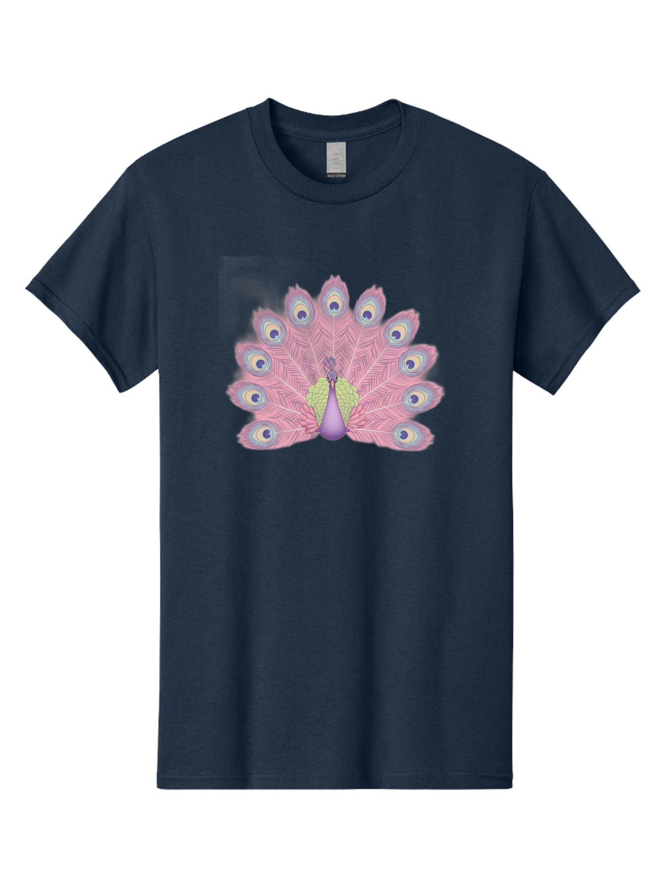 Peacock-Display-1 Men'S Graphic Tee, 100% Cotton, Comfortable Casual Summer Wear, Machine Washable, Peacock With Full Plumage, Vibrant Feathers, Pink And Purple Hues, Green And Blue Accents, Eye-Catching Display, Majestic Bird, Bab105 21
