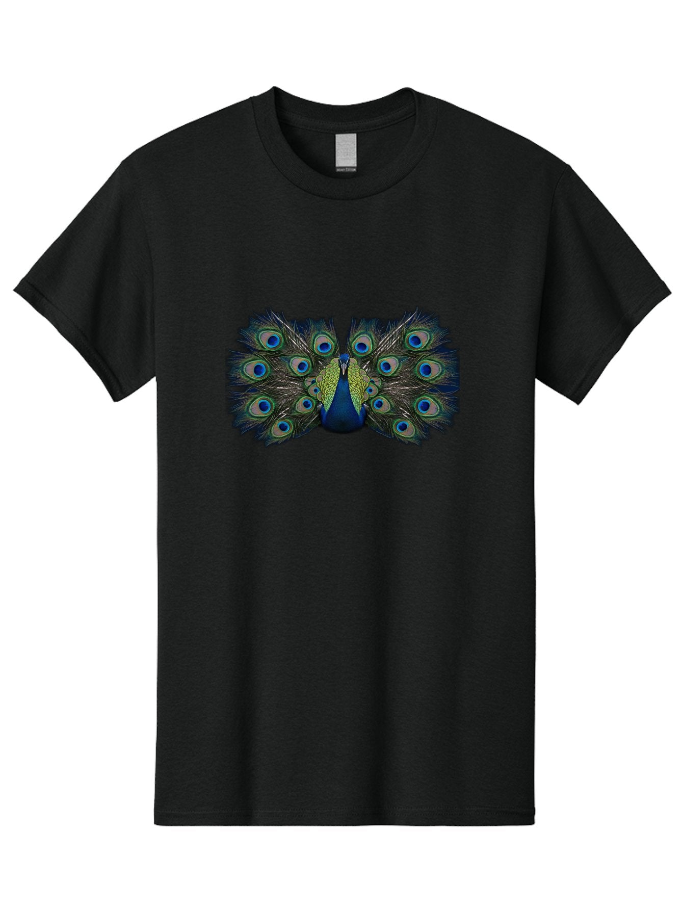 Peacock-Display Men'S Graphic Tee, 100% Cotton, Comfortable Casual Summer Wear, Machine Washable, Peacock, Vibrant Plumage, Blue And Green Feathers, Eye-Catching, Majestic Bird, Colorful Display, Intricate Patterns, Bird Of Paradise, Bab106 14