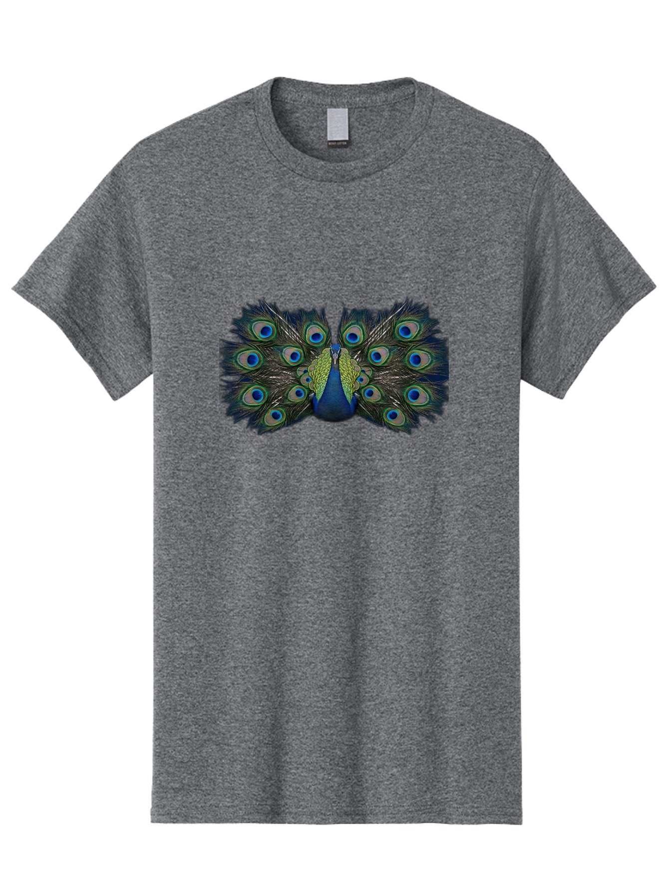 Peacock-Display Men'S Graphic Tee, 100% Cotton, Comfortable Casual Summer Wear, Machine Washable, Peacock, Vibrant Plumage, Blue And Green Feathers, Eye-Catching, Majestic Bird, Colorful Display, Intricate Patterns, Bird Of Paradise, Bab106 11