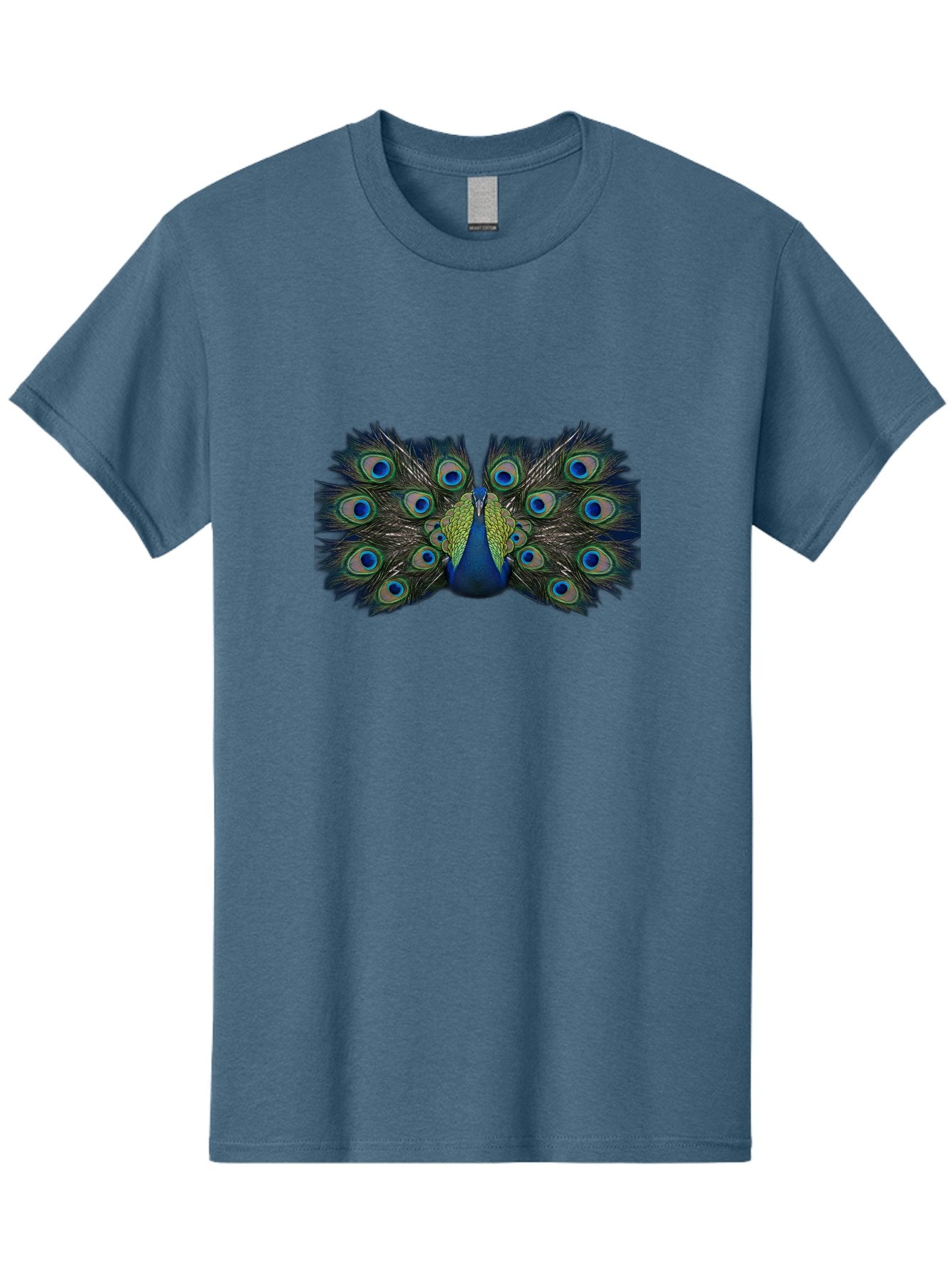 Peacock-Display Men'S Graphic Tee, 100% Cotton, Comfortable Casual Summer Wear, Machine Washable, Peacock, Vibrant Plumage, Blue And Green Feathers, Eye-Catching, Majestic Bird, Colorful Display, Intricate Patterns, Bird Of Paradise, Bab106 13