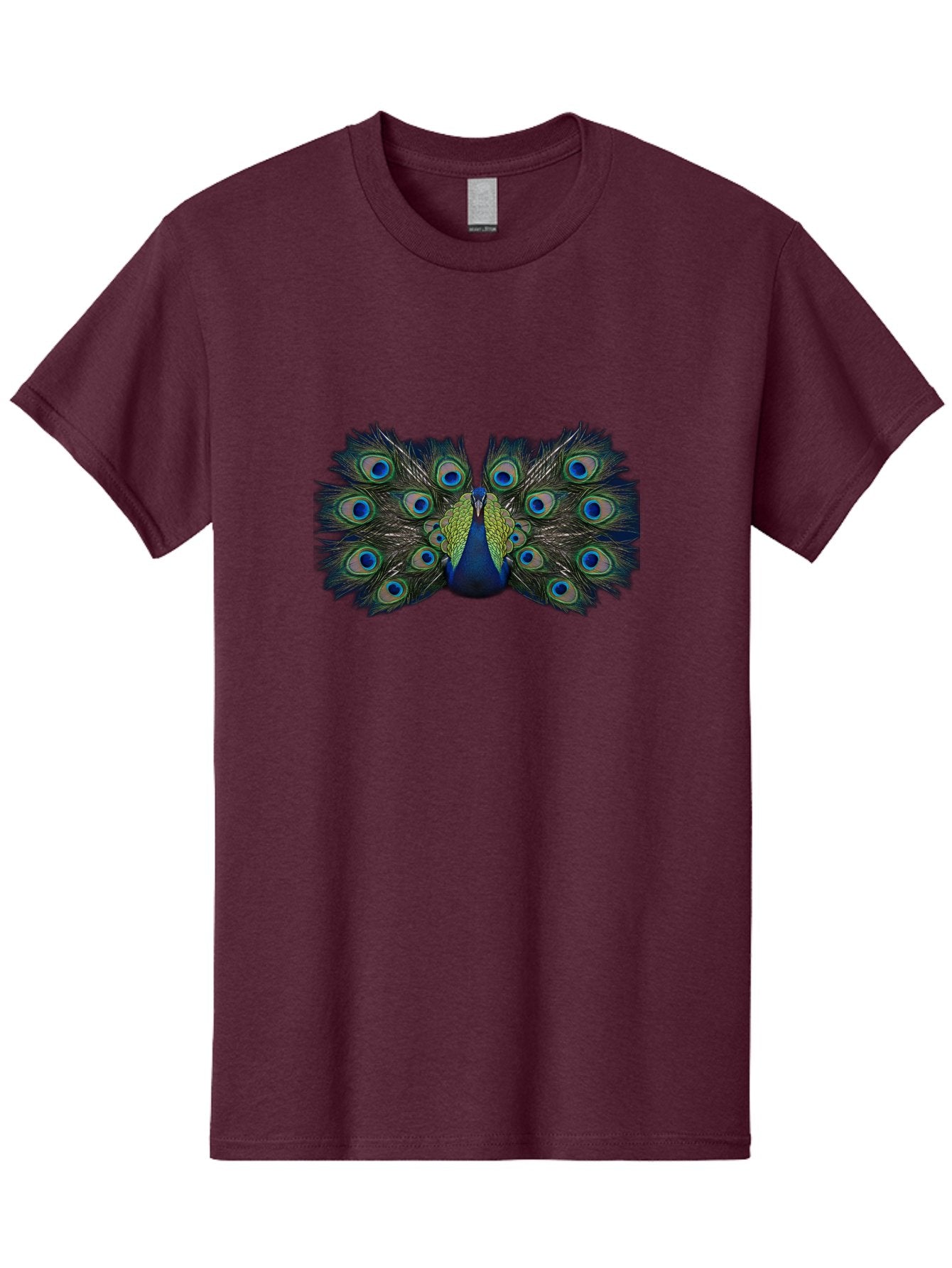 Peacock-Display Men'S Graphic Tee, 100% Cotton, Comfortable Casual Summer Wear, Machine Washable, Peacock, Vibrant Plumage, Blue And Green Feathers, Eye-Catching, Majestic Bird, Colorful Display, Intricate Patterns, Bird Of Paradise, Bab106 15