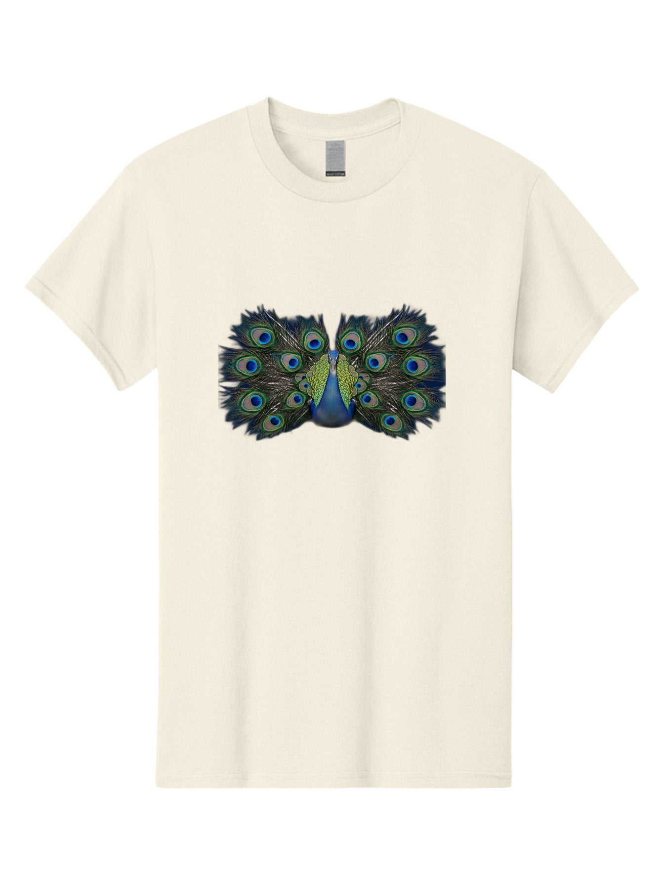 Peacock-Display Men'S Graphic Tee, 100% Cotton, Comfortable Casual Summer Wear, Machine Washable, Peacock, Vibrant Plumage, Blue And Green Feathers, Eye-Catching, Majestic Bird, Colorful Display, Intricate Patterns, Bird Of Paradise, Bab106 5