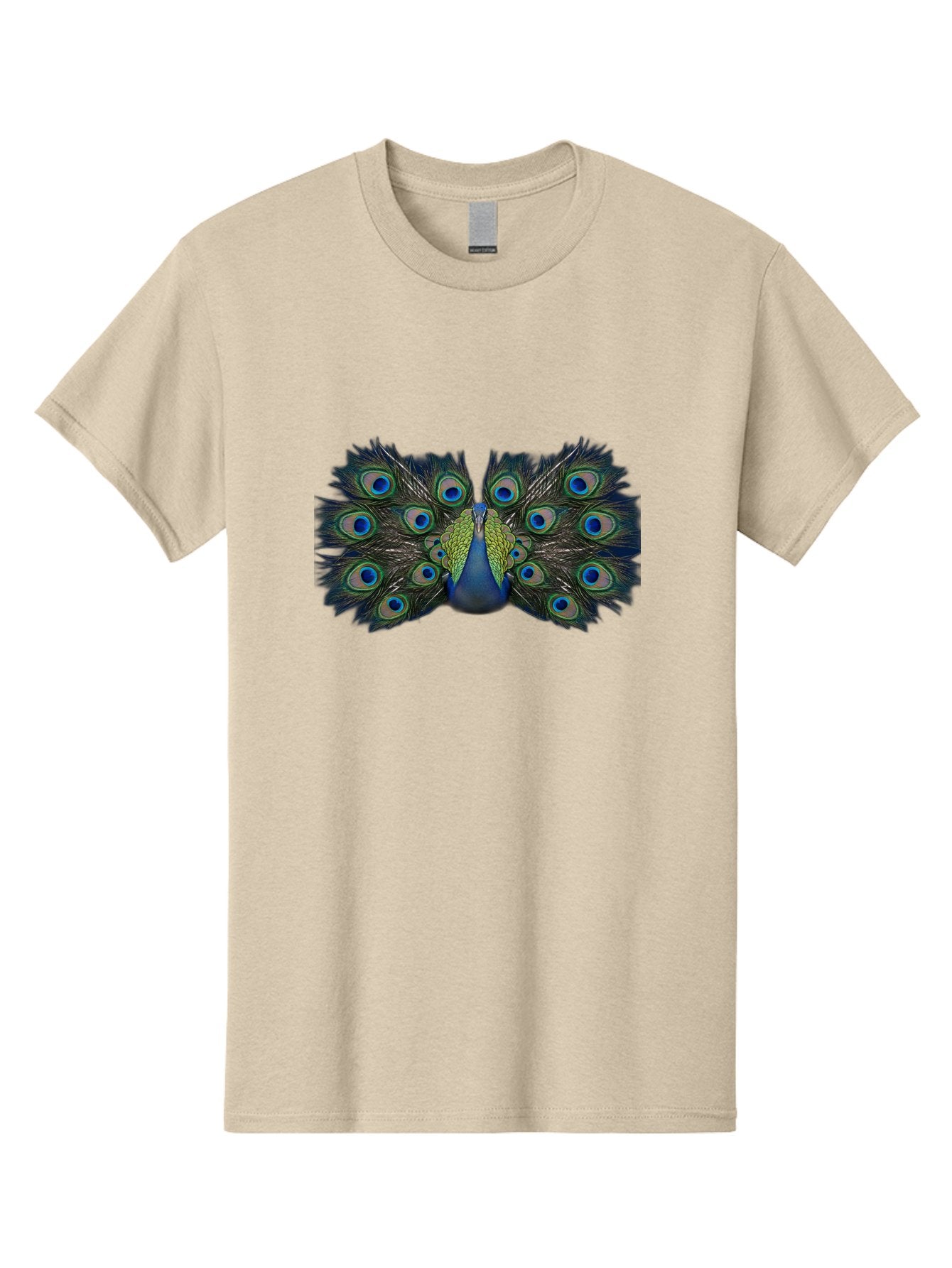Peacock-Display Men'S Graphic Tee, 100% Cotton, Comfortable Casual Summer Wear, Machine Washable, Peacock, Vibrant Plumage, Blue And Green Feathers, Eye-Catching, Majestic Bird, Colorful Display, Intricate Patterns, Bird Of Paradise, Bab106 8