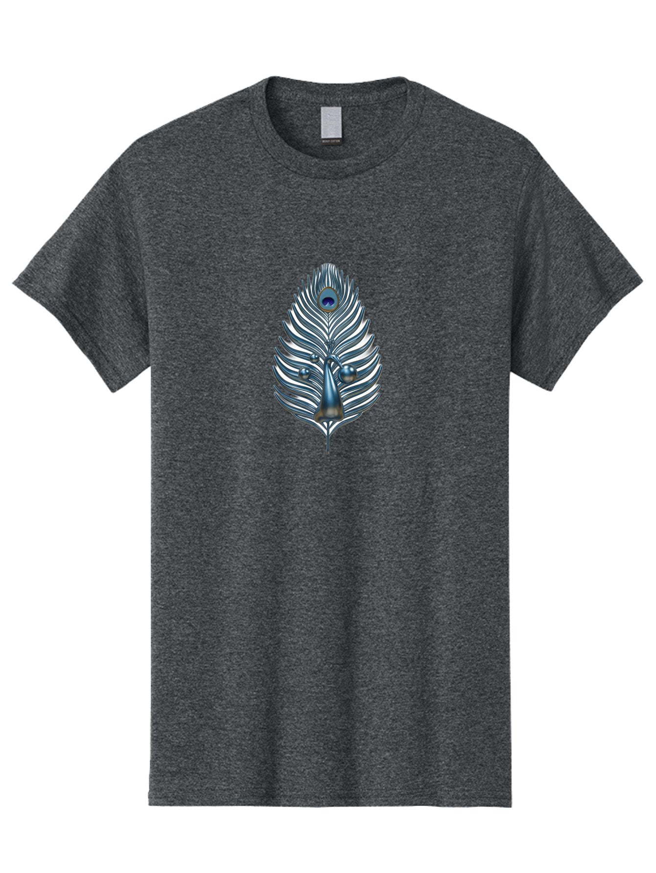 Peacock-Feather-10 Men'S Graphic Tee, 100% Cotton, Comfortable Casual Summer Wear, Machine Washable, Luxury Feather, Peacock Plumage, Ornate Design, Metallic Sheen, Vibrant Blue Eye, 3D Effect, Decorative Element, Chrome Accents, Bab108 10