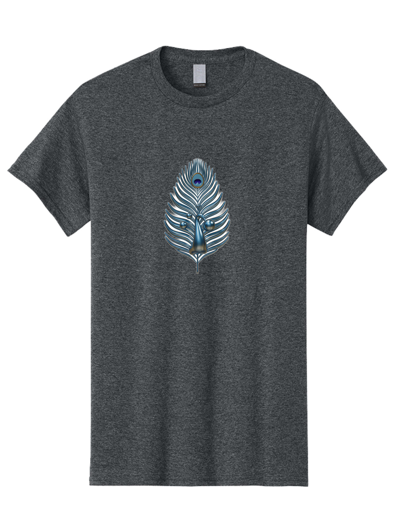 Peacock-Feather-10 Men'S Graphic Tee, 100% Cotton, Comfortable Casual Summer Wear, Machine Washable, Luxury Feather, Peacock Plumage, Ornate Design, Metallic Sheen, Vibrant Blue Eye, 3D Effect, Decorative Element, Chrome Accents, Bab108 9