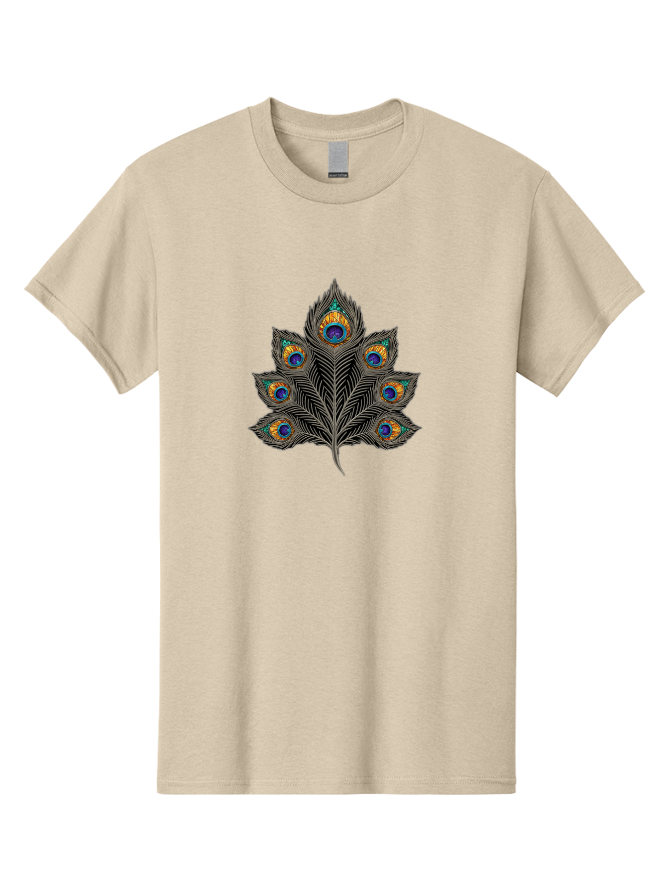 Peacock-Feather-11 Men'S Graphic Tee, 100% Cotton, Comfortable Casual Summer Wear, Machine Washable, Vibrant Peacock Feather, Colorful Plumage, Blue And Orange Eyespots, Intricate Details, Ornate Pattern, Majestic Bird, Symbolic Feather, Bab109 3