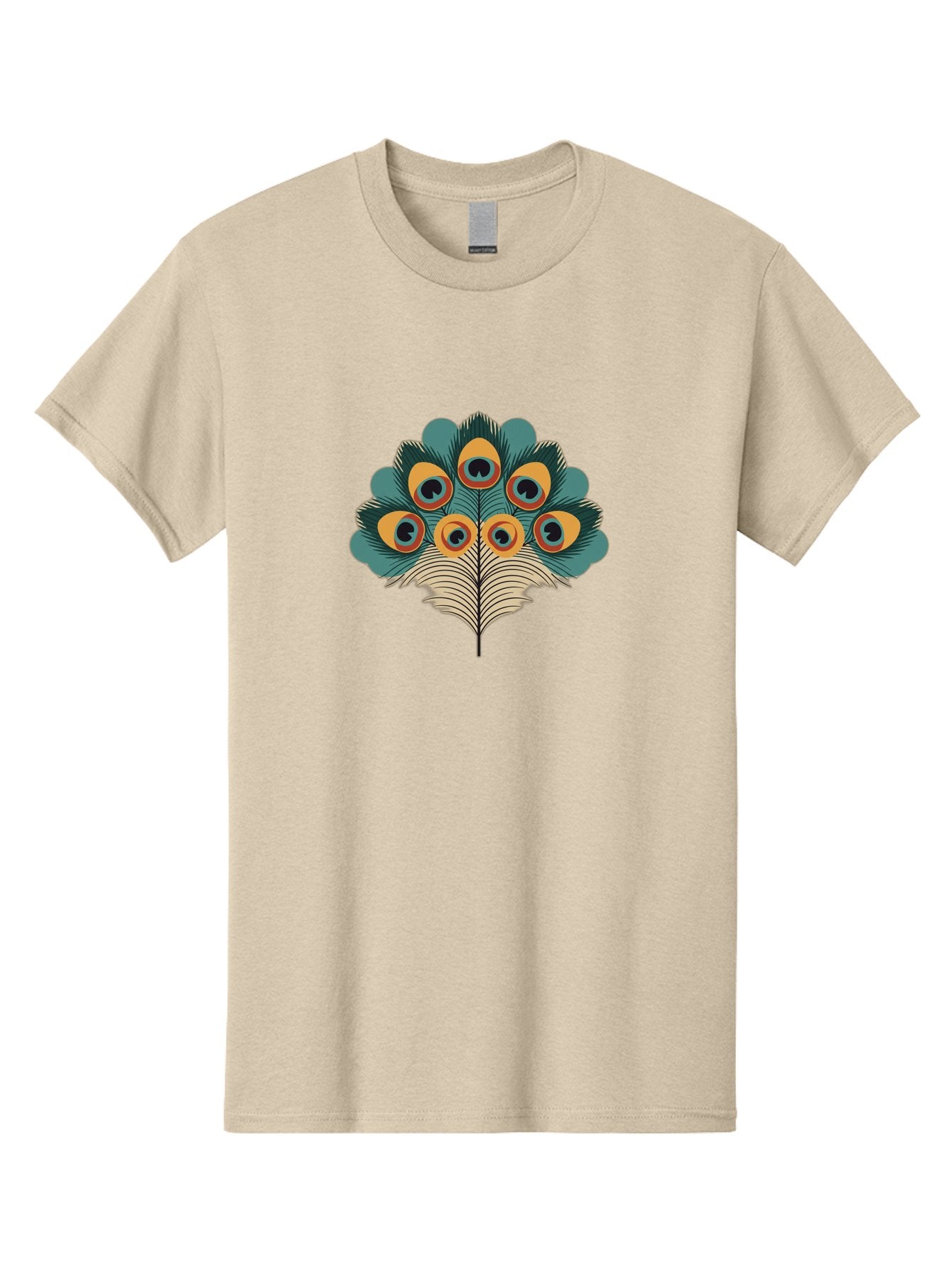 Peacock-Feather-2 Men'S Graphic Tee, 100% Cotton, Comfortable Casual Summer Wear, Machine Washable, Peacock Feather, Colorful Plumage, Vibrant Colors, Eye-Catching Design, Ornate Patterns, Exotic Beauty, Symbolic Imagery, Decorative Art Bab110
