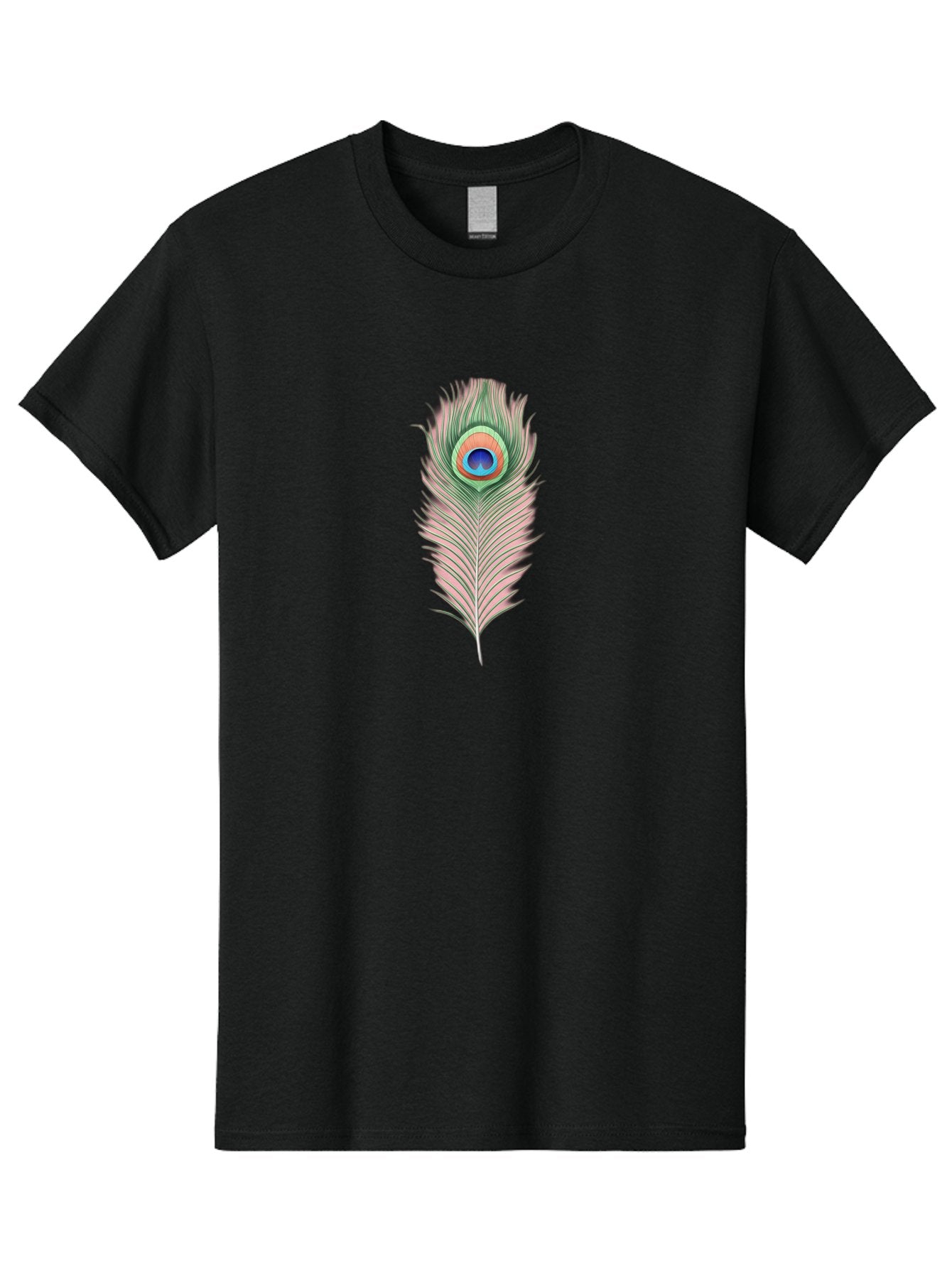 Peacock-Feather-3 Men'S Graphic Tee, 100% Cotton, Comfortable Casual Summer Wear, Machine Washable, Peacock Feather Illustration, Colorful Plumage, Vibrant Eye, Bird Anatomy, Nature Graphics, Exotic Design, Ornamental Art, Bab111 5