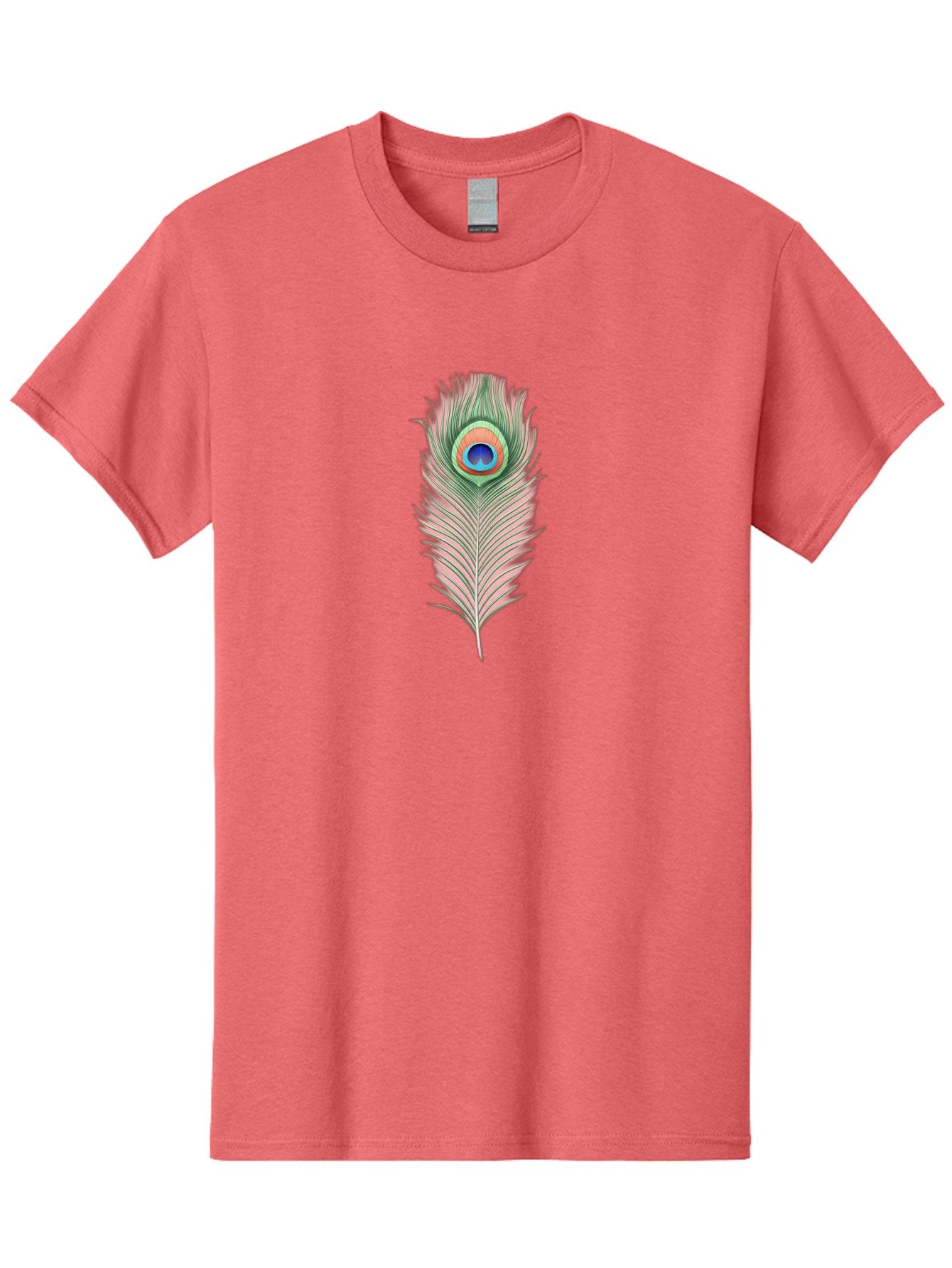 Peacock-Feather-3 Men'S Graphic Tee, 100% Cotton, Comfortable Casual Summer Wear, Machine Washable, Peacock Feather Illustration, Colorful Plumage, Vibrant Eye, Bird Anatomy, Nature Graphics, Exotic Design, Ornamental Art, Bab111 14