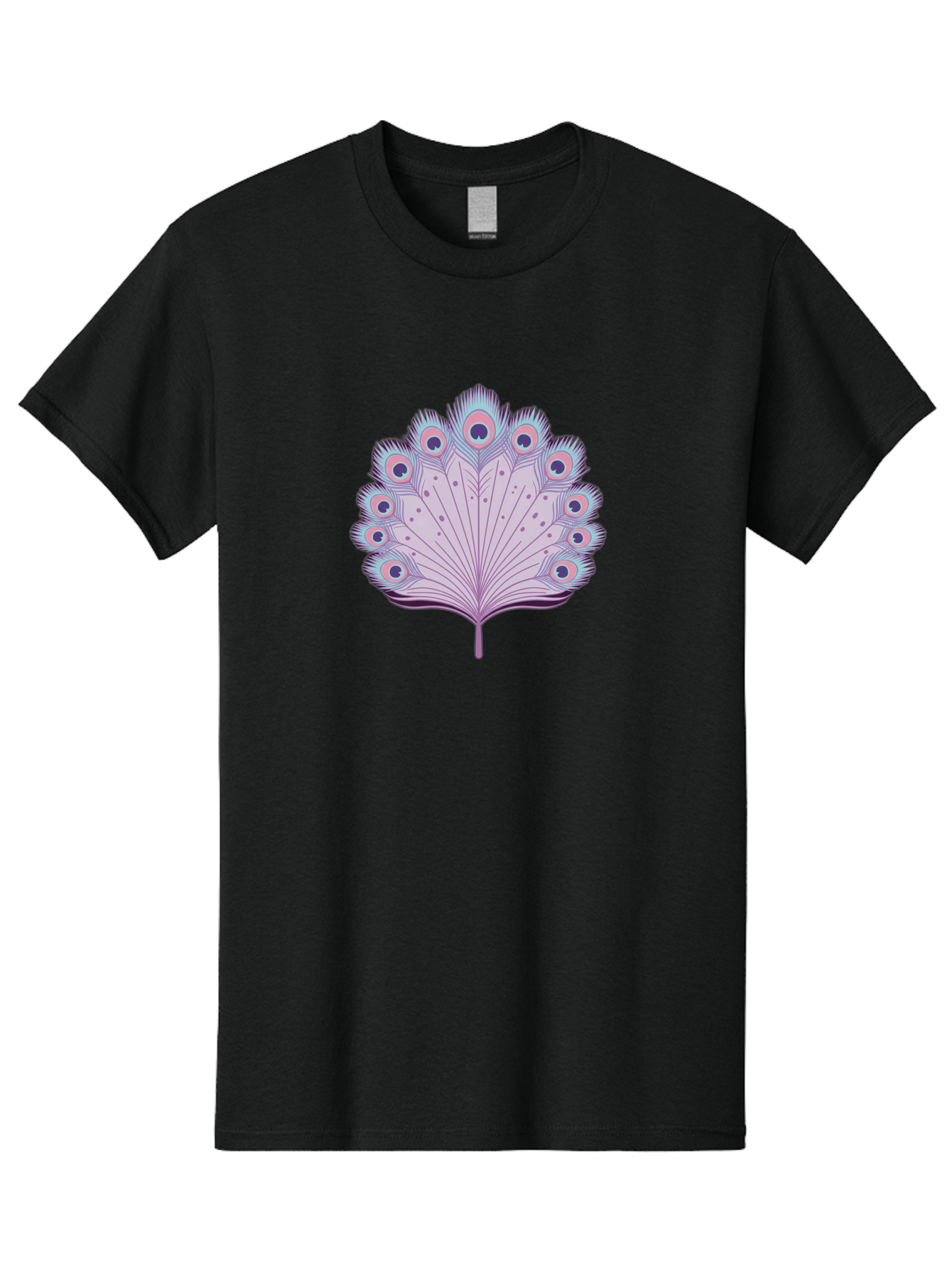 Peacock-Feather-4 Men'S Graphic Tee, 100% Cotton, Comfortable Casual Summer Wear, Machine Washable, Peacock Feather, Pastel Colors, Vibrant Feathers, Colorful Plumage, Nature-Inspired Art, Whimsical Design, Decorative Motif, Symbolic Imagery, Bab112 27