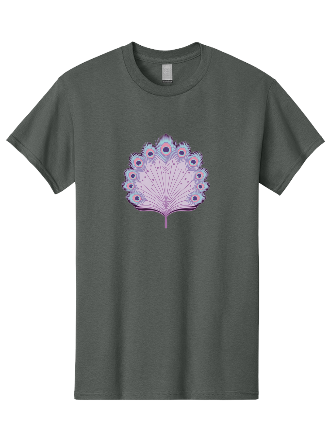 Peacock-Feather-4 Men'S Graphic Tee, 100% Cotton, Comfortable Casual Summer Wear, Machine Washable, Peacock Feather, Pastel Colors, Vibrant Feathers, Colorful Plumage, Nature-Inspired Art, Whimsical Design, Decorative Motif, Symbolic Imagery, Bab112 19