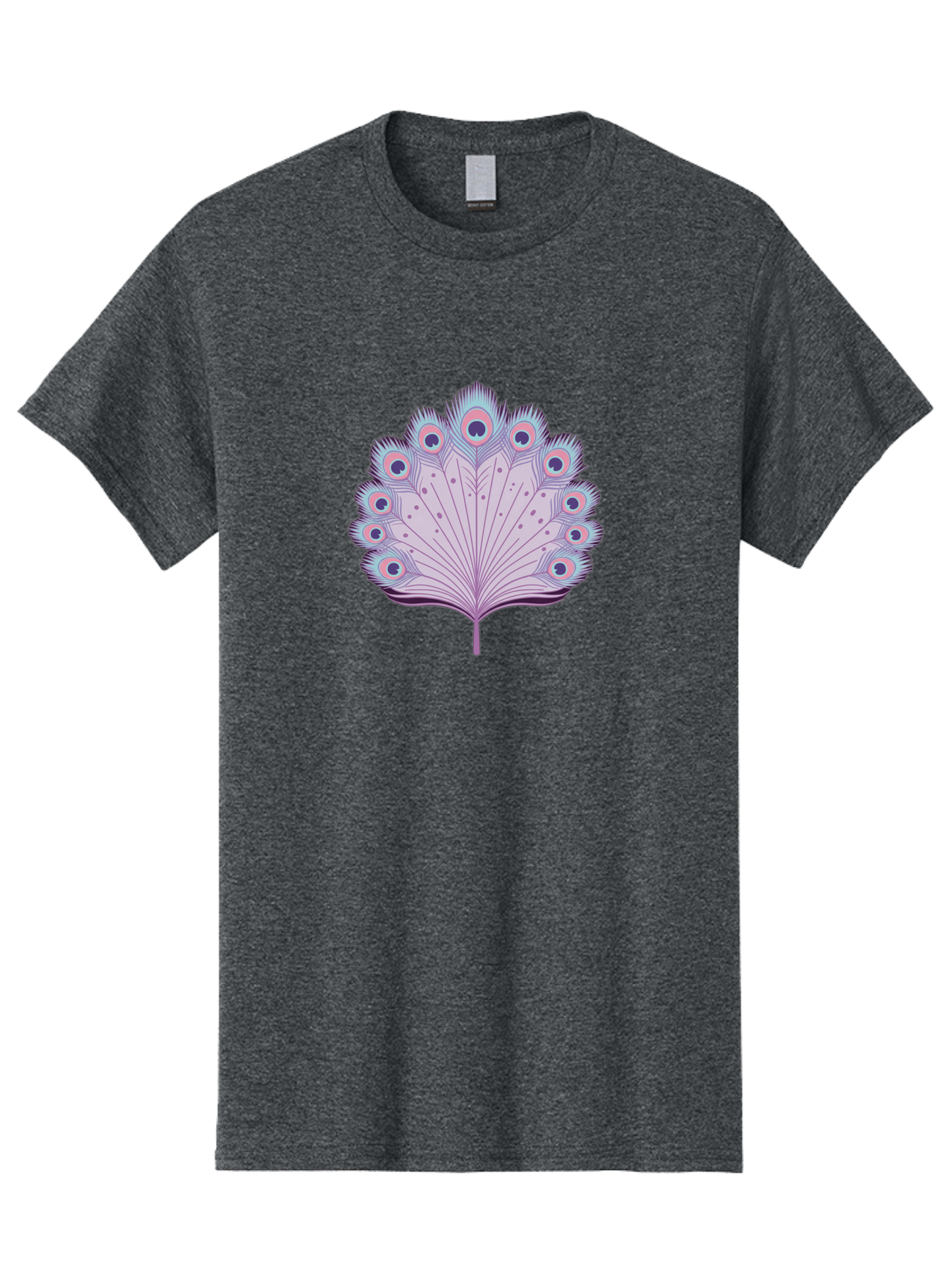 Peacock-Feather-4 Men'S Graphic Tee, 100% Cotton, Comfortable Casual Summer Wear, Machine Washable, Peacock Feather, Pastel Colors, Vibrant Feathers, Colorful Plumage, Nature-Inspired Art, Whimsical Design, Decorative Motif, Symbolic Imagery, Bab112 9
