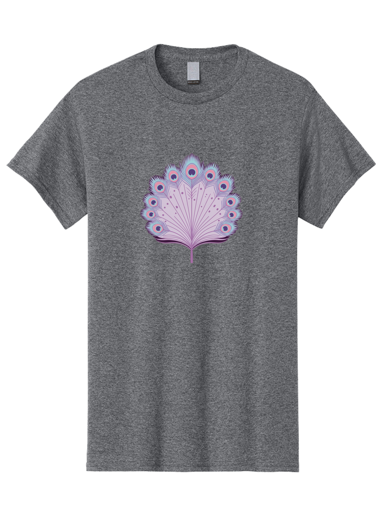 Peacock-Feather-4 Men'S Graphic Tee, 100% Cotton, Comfortable Casual Summer Wear, Machine Washable, Peacock Feather, Pastel Colors, Vibrant Feathers, Colorful Plumage, Nature-Inspired Art, Whimsical Design, Decorative Motif, Symbolic Imagery, Bab112 11