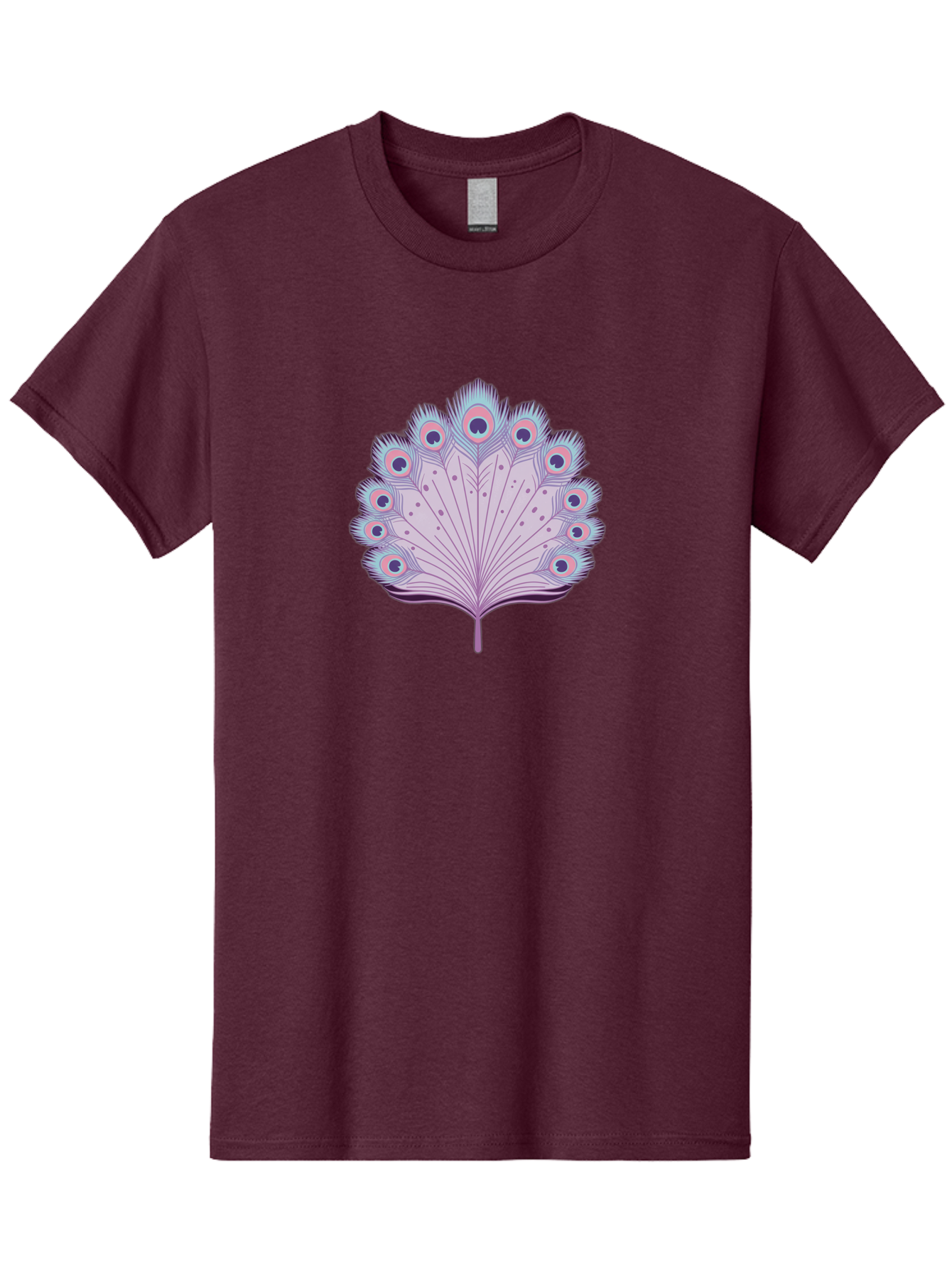 Peacock-Feather-4 Men'S Graphic Tee, 100% Cotton, Comfortable Casual Summer Wear, Machine Washable, Peacock Feather, Pastel Colors, Vibrant Feathers, Colorful Plumage, Nature-Inspired Art, Whimsical Design, Decorative Motif, Symbolic Imagery, Bab112 15