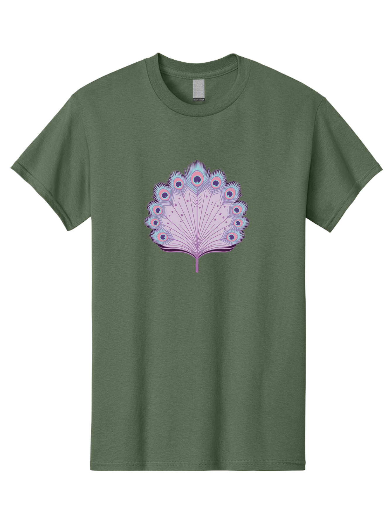 Peacock-Feather-4 Men'S Graphic Tee, 100% Cotton, Comfortable Casual Summer Wear, Machine Washable, Peacock Feather, Pastel Colors, Vibrant Feathers, Colorful Plumage, Nature-Inspired Art, Whimsical Design, Decorative Motif, Symbolic Imagery, Bab112 17