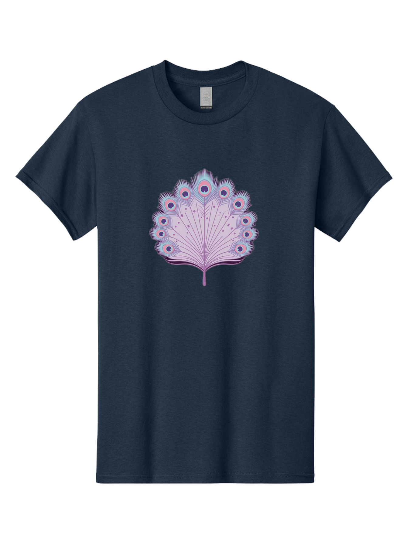 Peacock-Feather-4 Men'S Graphic Tee, 100% Cotton, Comfortable Casual Summer Wear, Machine Washable, Peacock Feather, Pastel Colors, Vibrant Feathers, Colorful Plumage, Nature-Inspired Art, Whimsical Design, Decorative Motif, Symbolic Imagery, Bab112 21