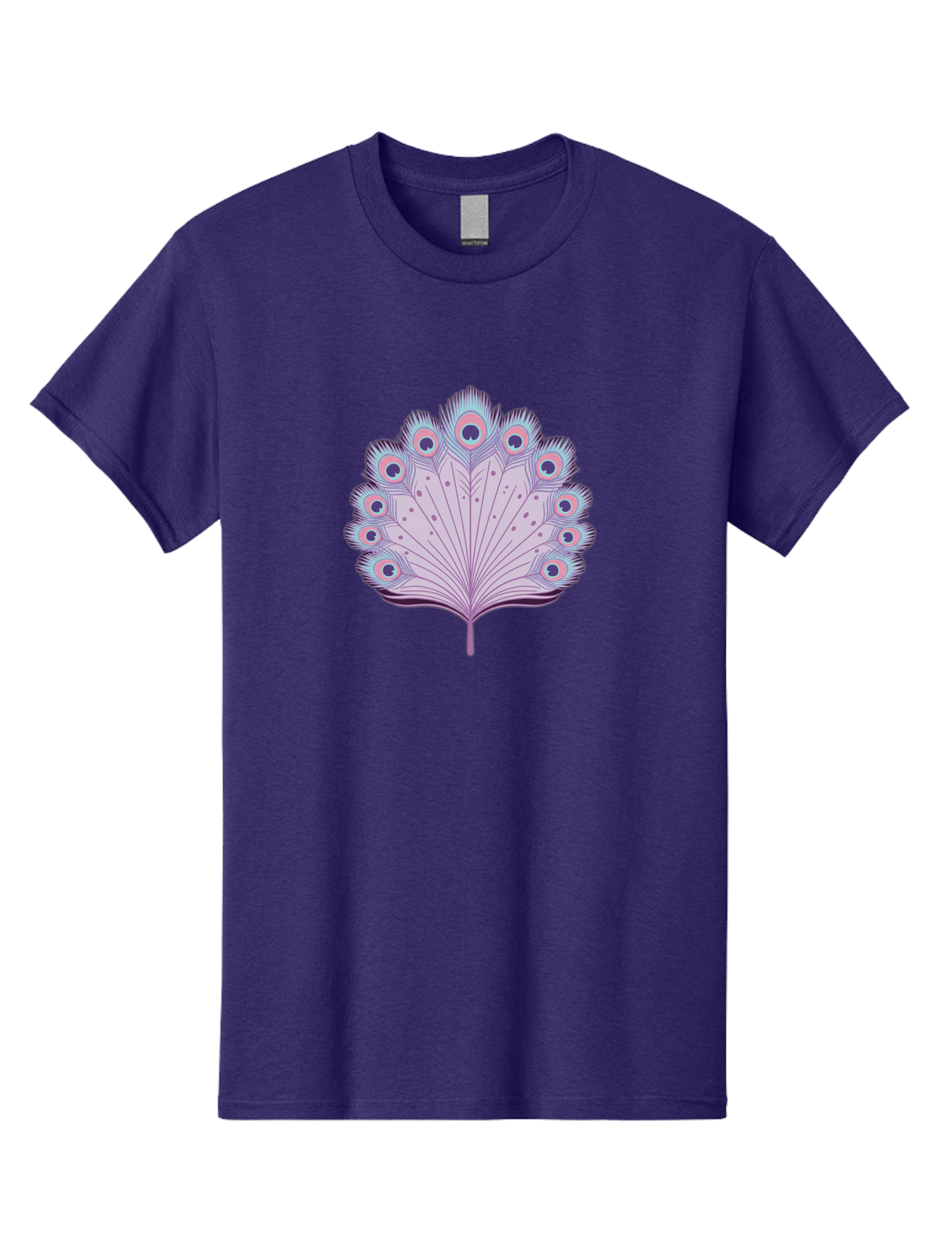 Peacock-Feather-4 Men'S Graphic Tee, 100% Cotton, Comfortable Casual Summer Wear, Machine Washable, Peacock Feather, Pastel Colors, Vibrant Feathers, Colorful Plumage, Nature-Inspired Art, Whimsical Design, Decorative Motif, Symbolic Imagery, Bab112 23