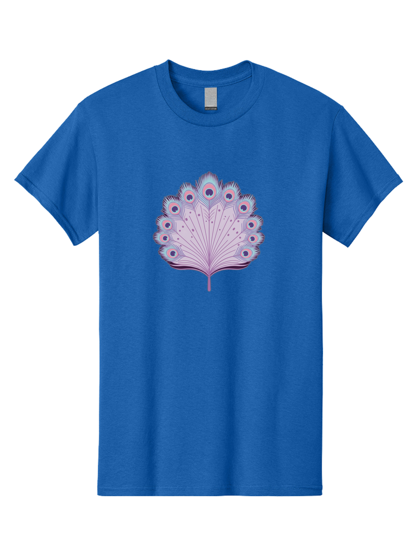 Peacock-Feather-4 Men'S Graphic Tee, 100% Cotton, Comfortable Casual Summer Wear, Machine Washable, Peacock Feather, Pastel Colors, Vibrant Feathers, Colorful Plumage, Nature-Inspired Art, Whimsical Design, Decorative Motif, Symbolic Imagery, Bab112 29