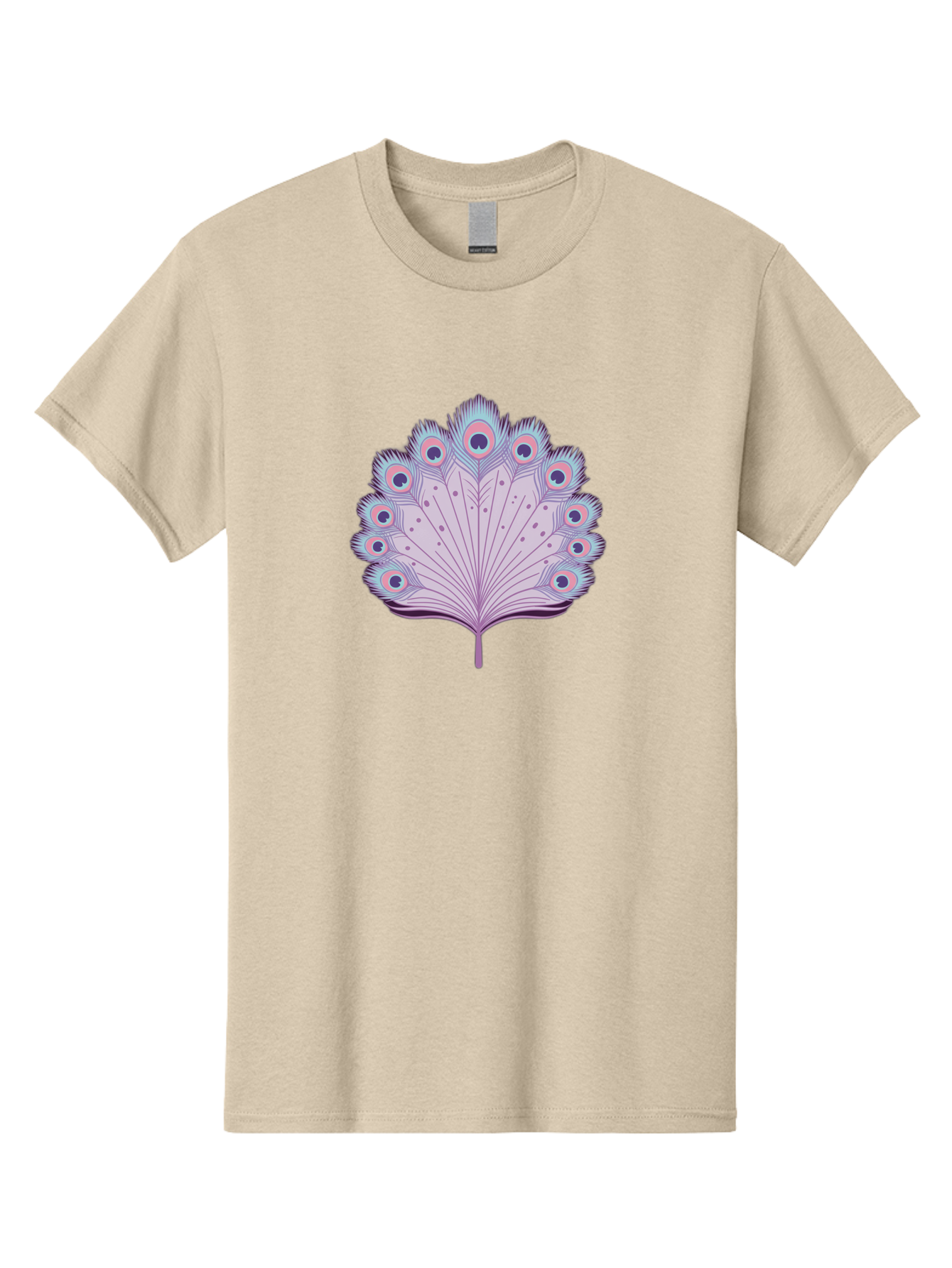 Peacock-Feather-4 Men'S Graphic Tee, 100% Cotton, Comfortable Casual Summer Wear, Machine Washable, Peacock Feather, Pastel Colors, Vibrant Feathers, Colorful Plumage, Nature-Inspired Art, Whimsical Design, Decorative Motif, Symbolic Imagery, Bab112 3