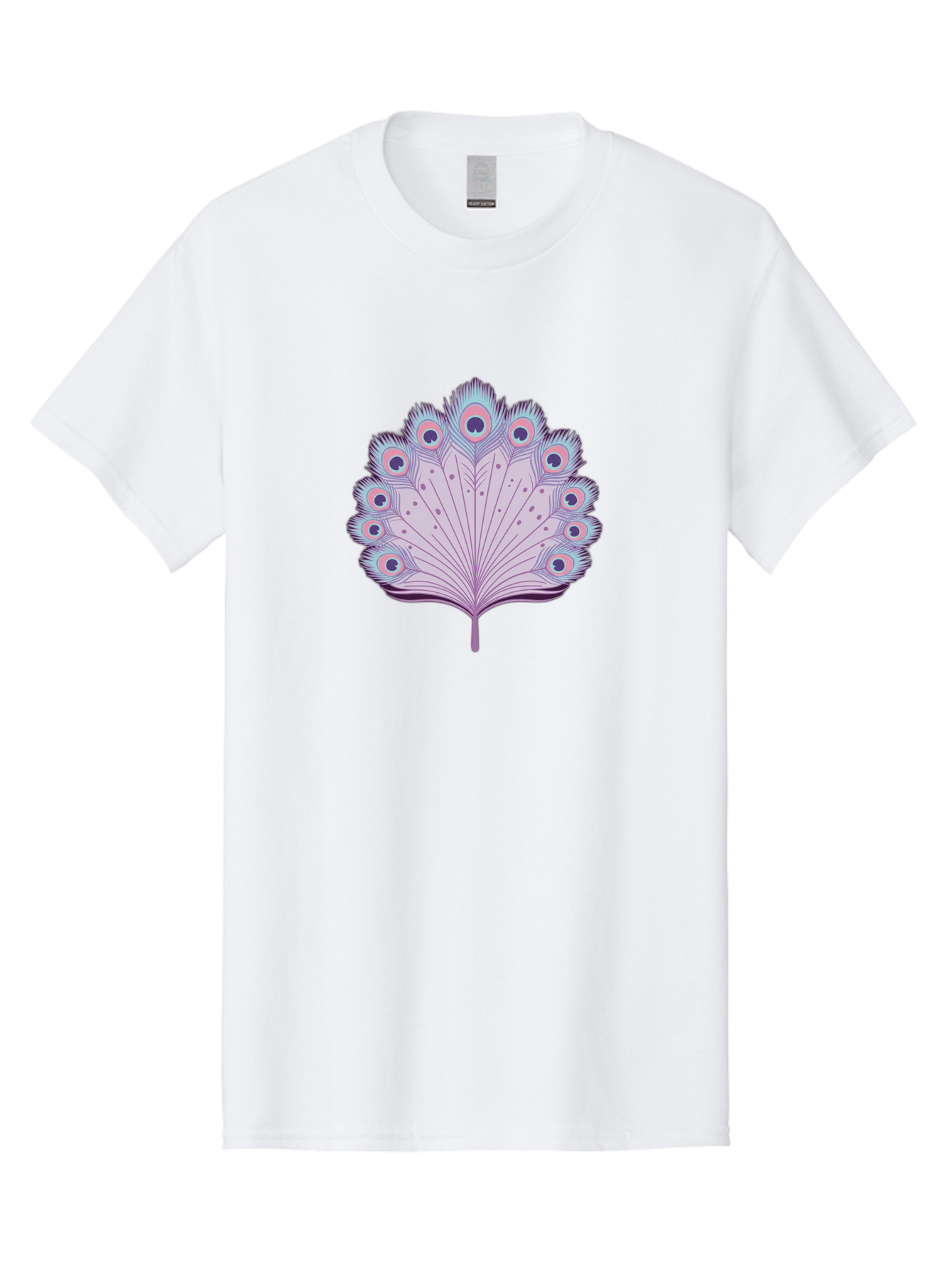 Peacock-Feather-4 Men'S Graphic Tee, 100% Cotton, Comfortable Casual Summer Wear, Machine Washable, Peacock Feather, Pastel Colors, Vibrant Feathers, Colorful Plumage, Nature-Inspired Art, Whimsical Design, Decorative Motif, Symbolic Imagery, Bab112 7