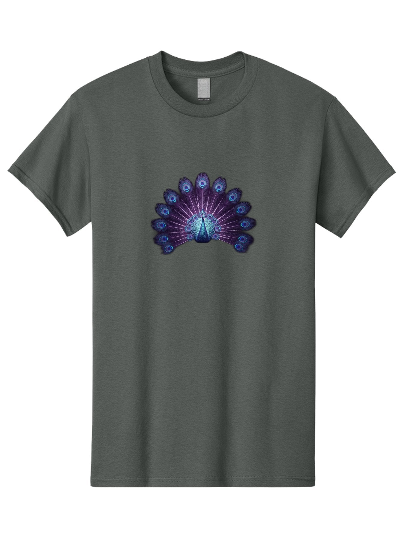 Peacock-Feather-5 Men'S Graphic Tee, 100% Cotton, Comfortable Casual Summer Wear, Machine Washable, Peacock, Tail Feathers, Vibrant Colors, Blue And Purple Hues, Eye-Catching Display, Natural Beauty, Majestic Plumage, Intricate Patterns, Bab113 13
