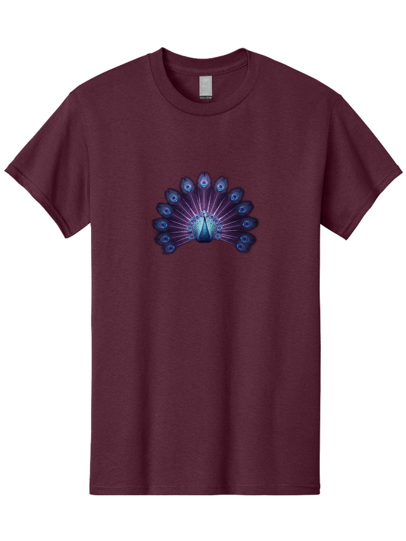 Peacock-Feather-5 Men'S Graphic Tee, 100% Cotton, Comfortable Casual Summer Wear, Machine Washable, Peacock, Tail Feathers, Vibrant Colors, Blue And Purple Hues, Eye-Catching Display, Natural Beauty, Majestic Plumage, Intricate Patterns, Bab113 4