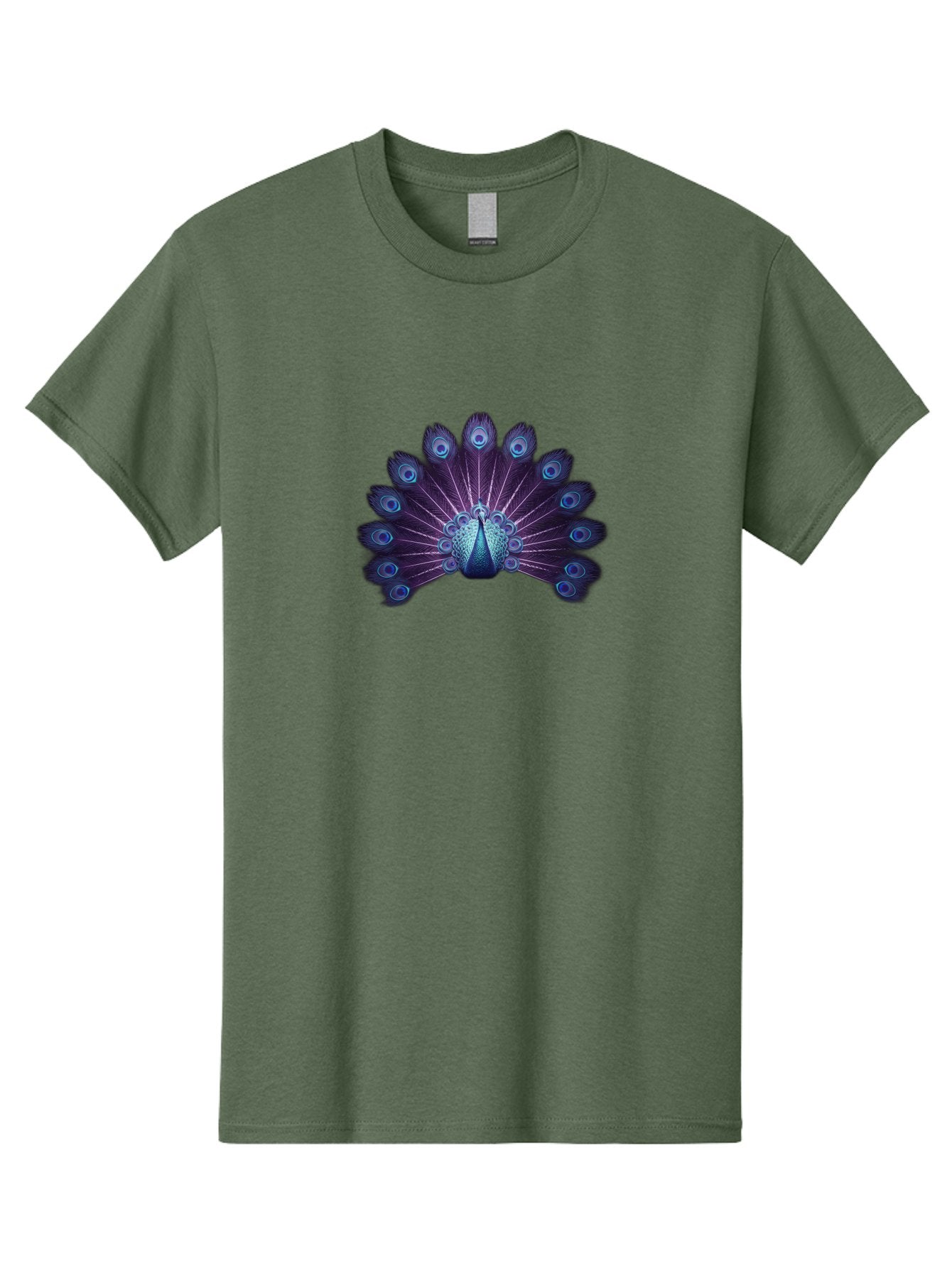Peacock-Feather-5 Men'S Graphic Tee, 100% Cotton, Comfortable Casual Summer Wear, Machine Washable, Peacock, Tail Feathers, Vibrant Colors, Blue And Purple Hues, Eye-Catching Display, Natural Beauty, Majestic Plumage, Intricate Patterns, Bab113 8