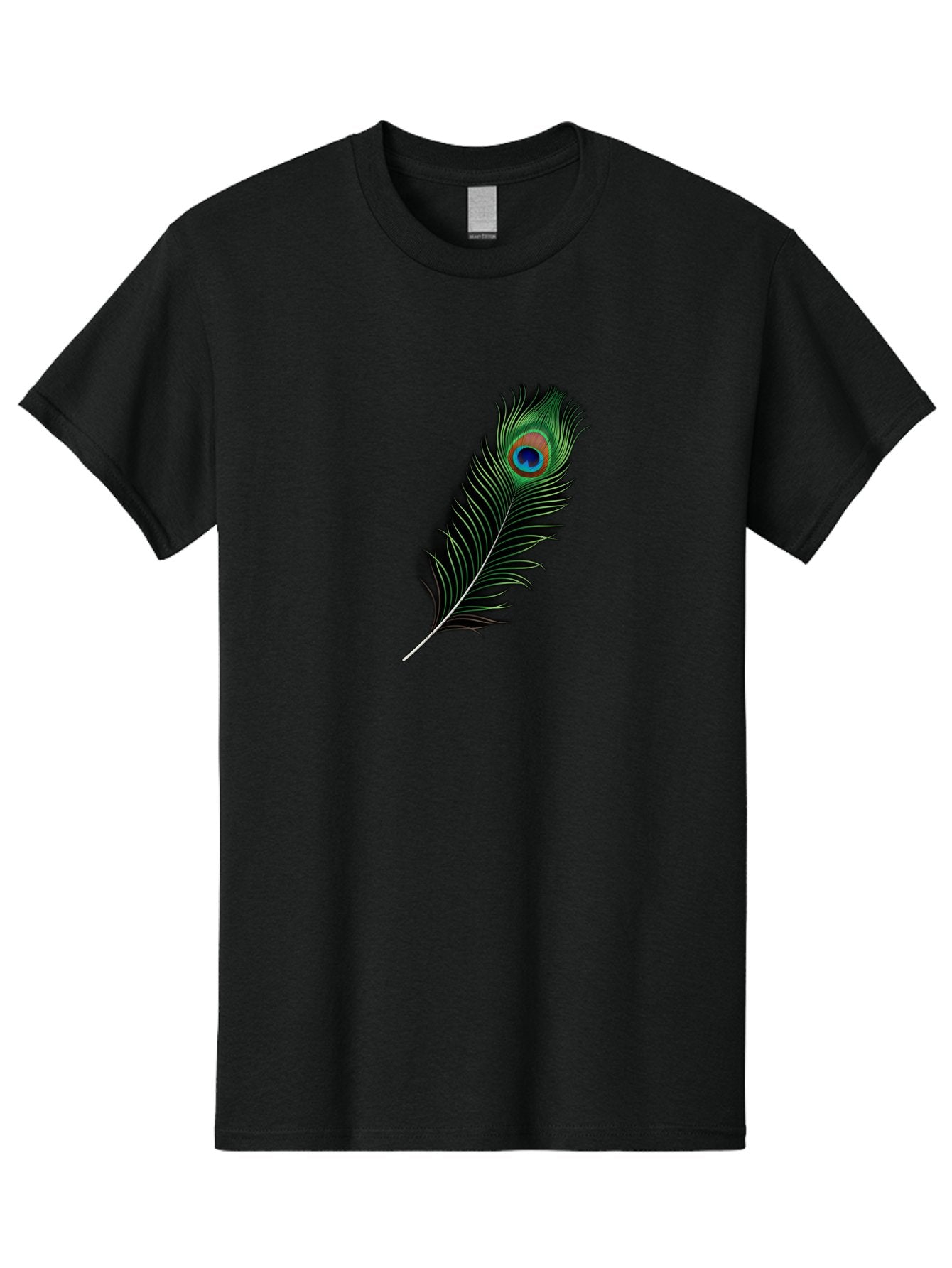 Peacock-Feather Men'S Graphic Tee, 100% Cotton, Comfortable Casual Summer Wear, Machine Washable, Peacock Feather, Bird Feather, Colorful Plumage, Vibrant Colors, Intricate Patterns, Natural Beauty, Symbolic Meaning, Ornamental Decoration, Bab119 4