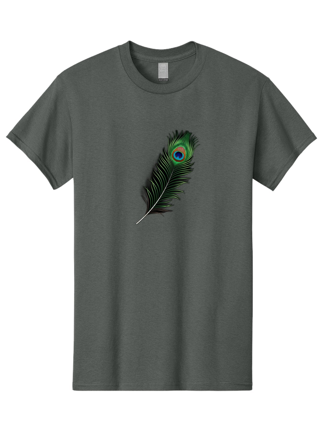 Peacock-Feather Men'S Graphic Tee, 100% Cotton, Comfortable Casual Summer Wear, Machine Washable, Peacock Feather, Bird Feather, Colorful Plumage, Vibrant Colors, Intricate Patterns, Natural Beauty, Symbolic Meaning, Ornamental Decoration, Bab119 12