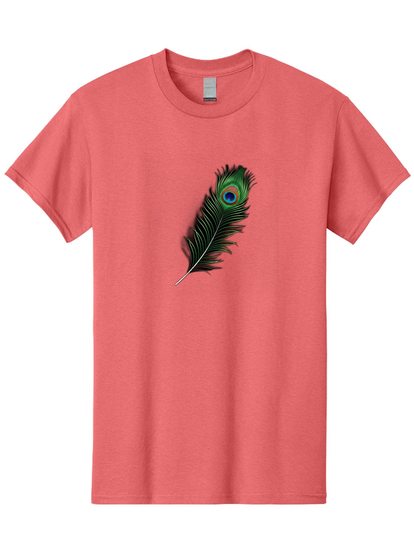 Peacock-Feather Men'S Graphic Tee, 100% Cotton, Comfortable Casual Summer Wear, Machine Washable, Peacock Feather, Bird Feather, Colorful Plumage, Vibrant Colors, Intricate Patterns, Natural Beauty, Symbolic Meaning, Ornamental Decoration, Bab119 15