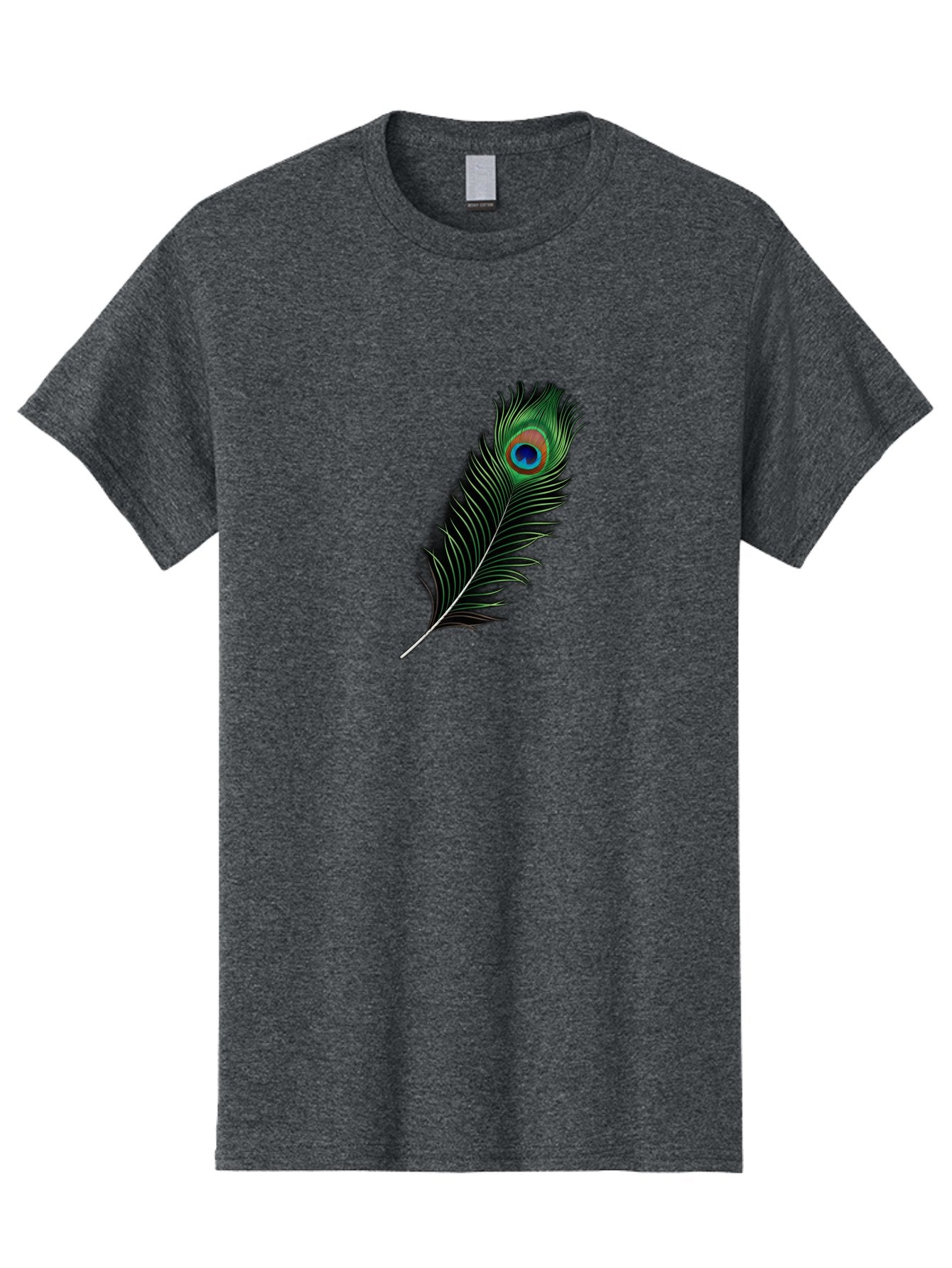 Peacock-Feather Men'S Graphic Tee, 100% Cotton, Comfortable Casual Summer Wear, Machine Washable, Peacock Feather, Bird Feather, Colorful Plumage, Vibrant Colors, Intricate Patterns, Natural Beauty, Symbolic Meaning, Ornamental Decoration, Bab119 11