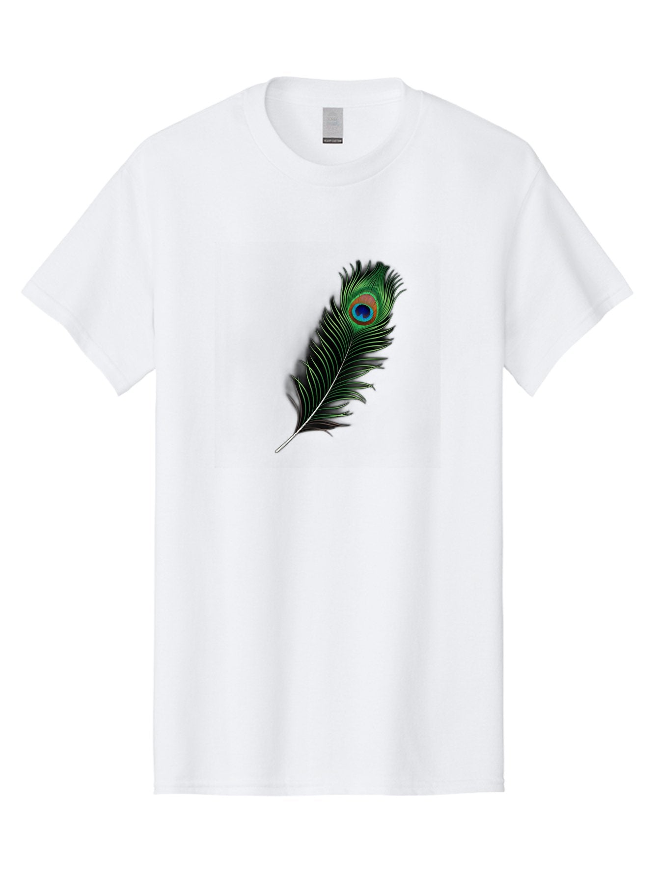 Peacock-Feather Men'S Graphic Tee, 100% Cotton, Comfortable Casual Summer Wear, Machine Washable, Peacock Feather, Bird Feather, Colorful Plumage, Vibrant Colors, Intricate Patterns, Natural Beauty, Symbolic Meaning, Ornamental Decoration, Bab119 13