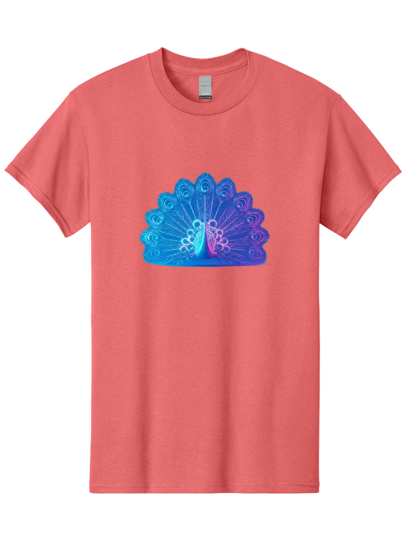 Peacock-Feathers-1 Men'S Graphic Tee, 100% Cotton, Comfortable Casual Summer Wear, Machine Washable, Peacock Feather, Vibrant Colors, Blue And Purple Hues, Intricate Details, Swirling Patterns, Majestic Display, Exotic Bird, Colorful Plumage, Bab120
