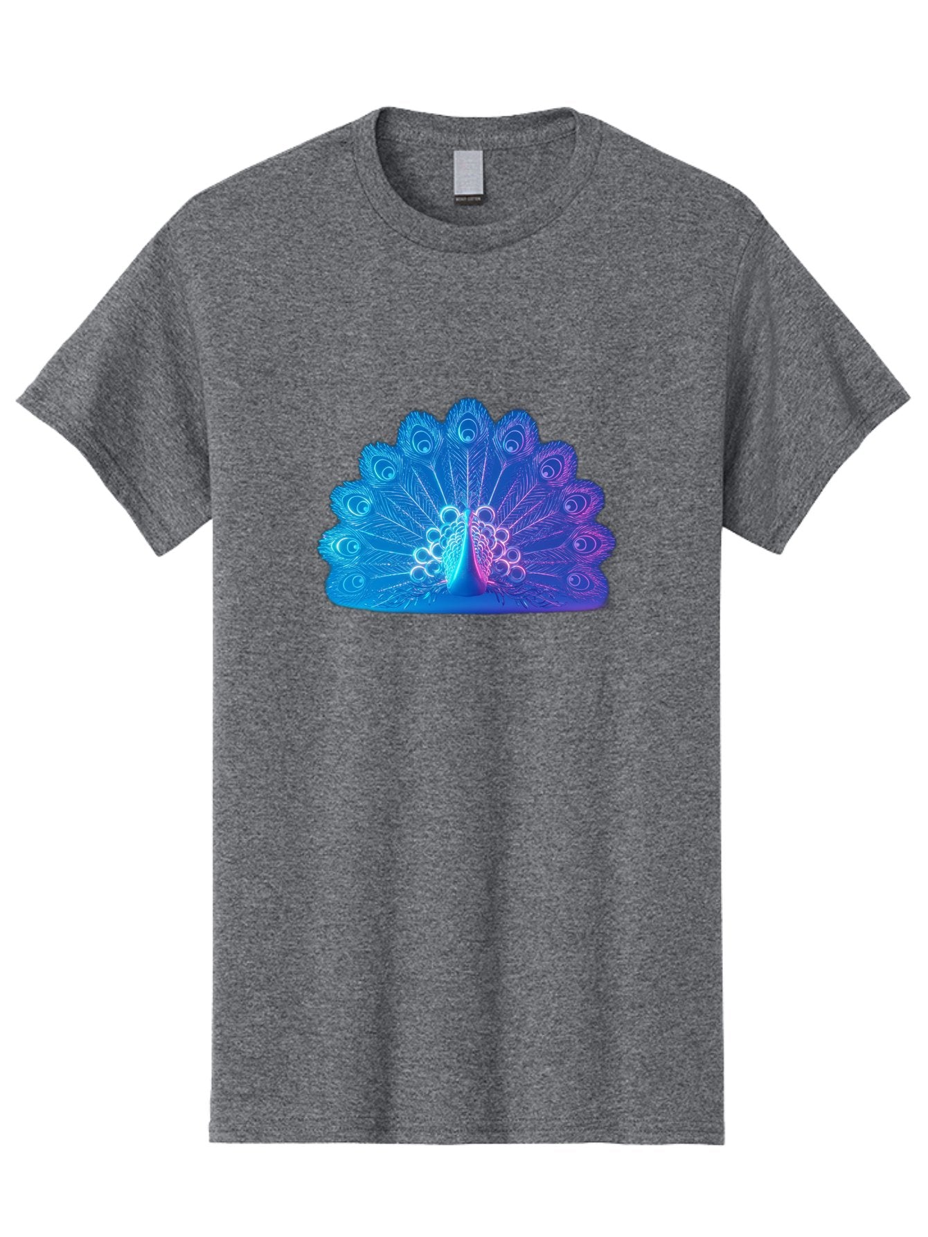 Peacock-Feathers-1 Men'S Graphic Tee, 100% Cotton, Comfortable Casual Summer Wear, Machine Washable, Peacock Feather, Vibrant Colors, Blue And Purple Hues, Intricate Details, Swirling Patterns, Majestic Display, Exotic Bird, Colorful Plumage, Bab120 13