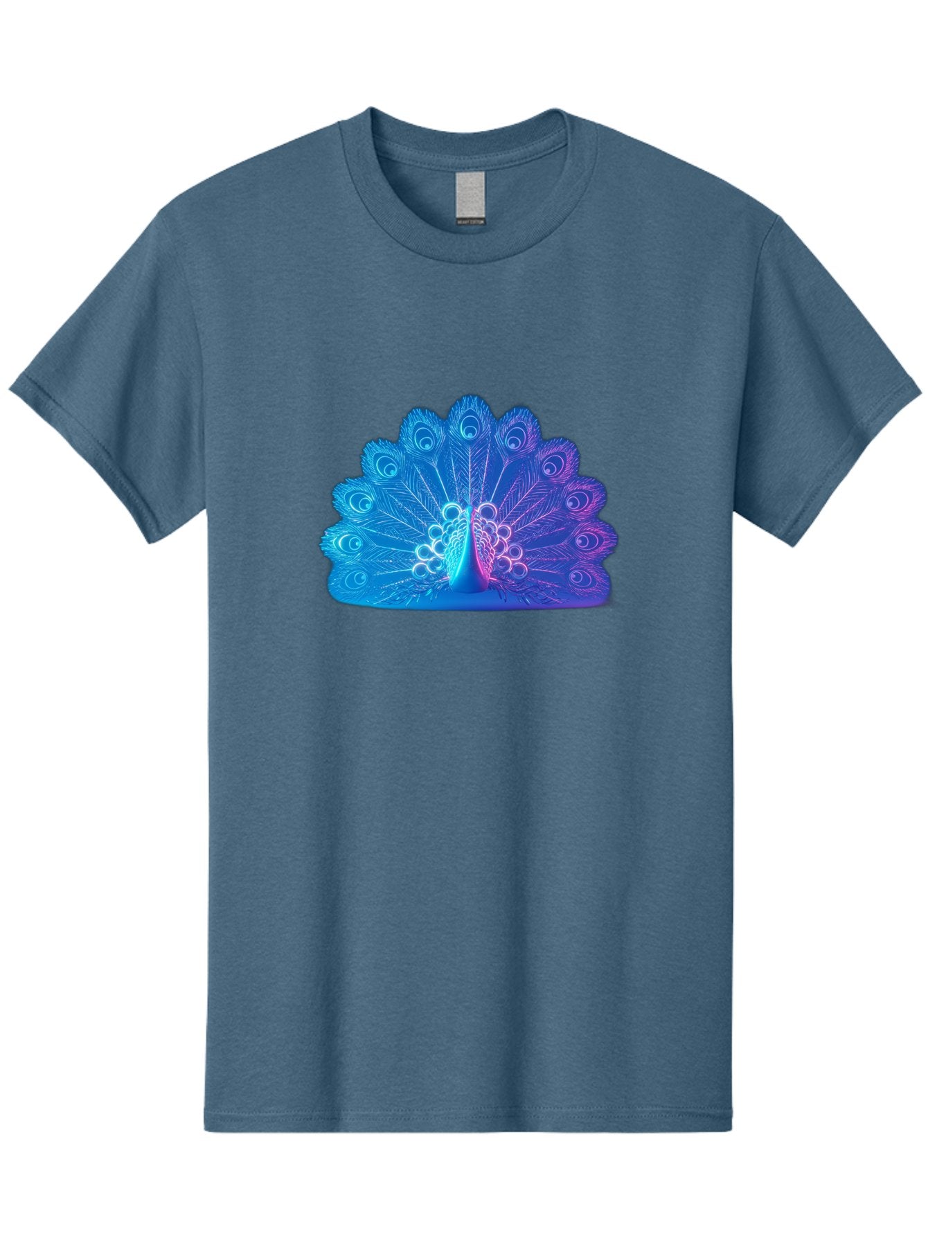 Peacock-Feathers-1 Men'S Graphic Tee, 100% Cotton, Comfortable Casual Summer Wear, Machine Washable, Peacock Feather, Vibrant Colors, Blue And Purple Hues, Intricate Details, Swirling Patterns, Majestic Display, Exotic Bird, Colorful Plumage, Bab120 14
