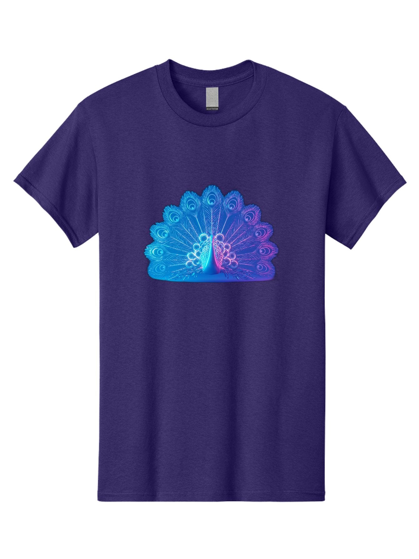 Peacock-Feathers-1 Men'S Graphic Tee, 100% Cotton, Comfortable Casual Summer Wear, Machine Washable, Peacock Feather, Vibrant Colors, Blue And Purple Hues, Intricate Details, Swirling Patterns, Majestic Display, Exotic Bird, Colorful Plumage, Bab120 3