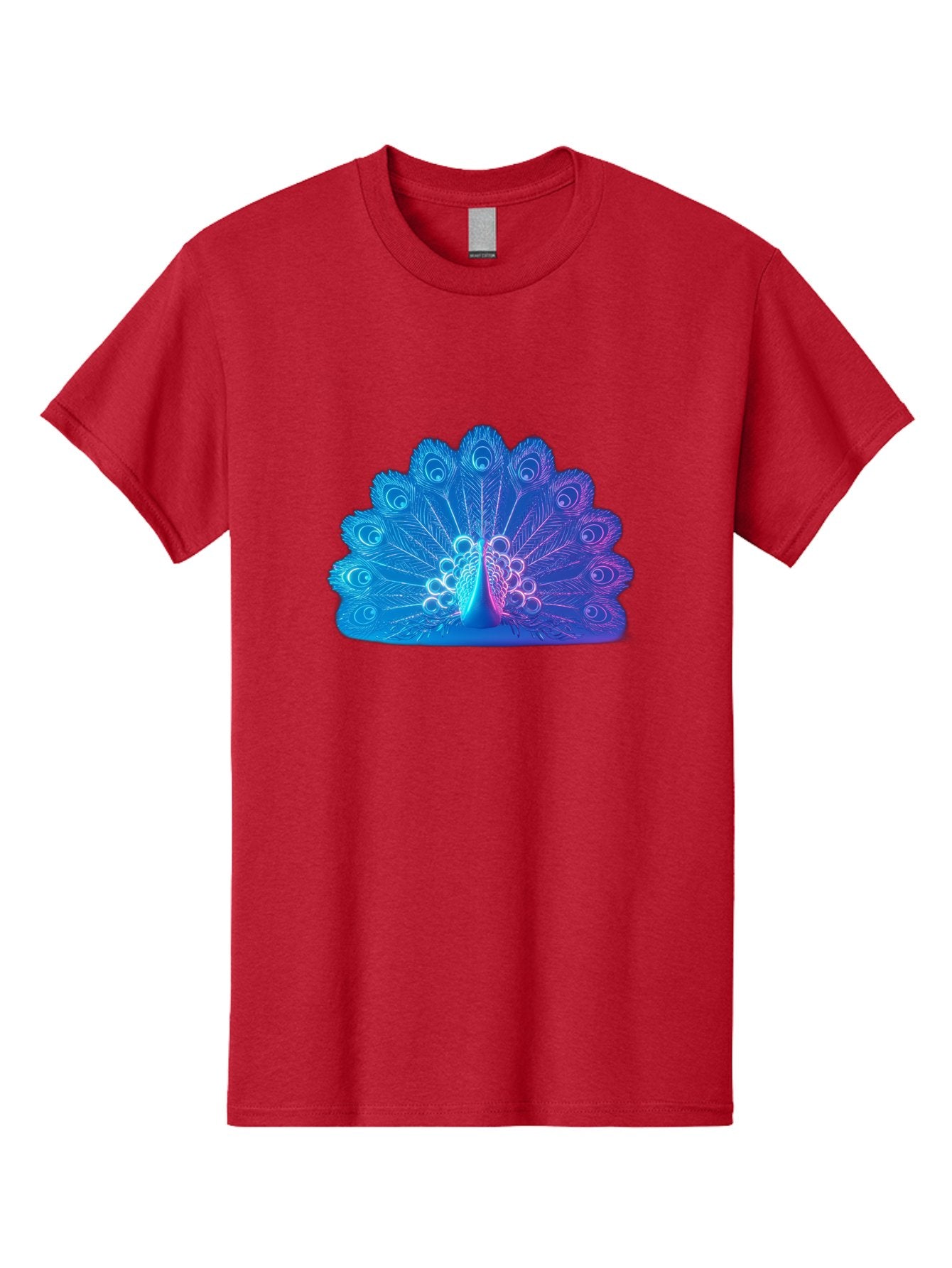 Peacock-Feathers-1 Men'S Graphic Tee, 100% Cotton, Comfortable Casual Summer Wear, Machine Washable, Peacock Feather, Vibrant Colors, Blue And Purple Hues, Intricate Details, Swirling Patterns, Majestic Display, Exotic Bird, Colorful Plumage, Bab120