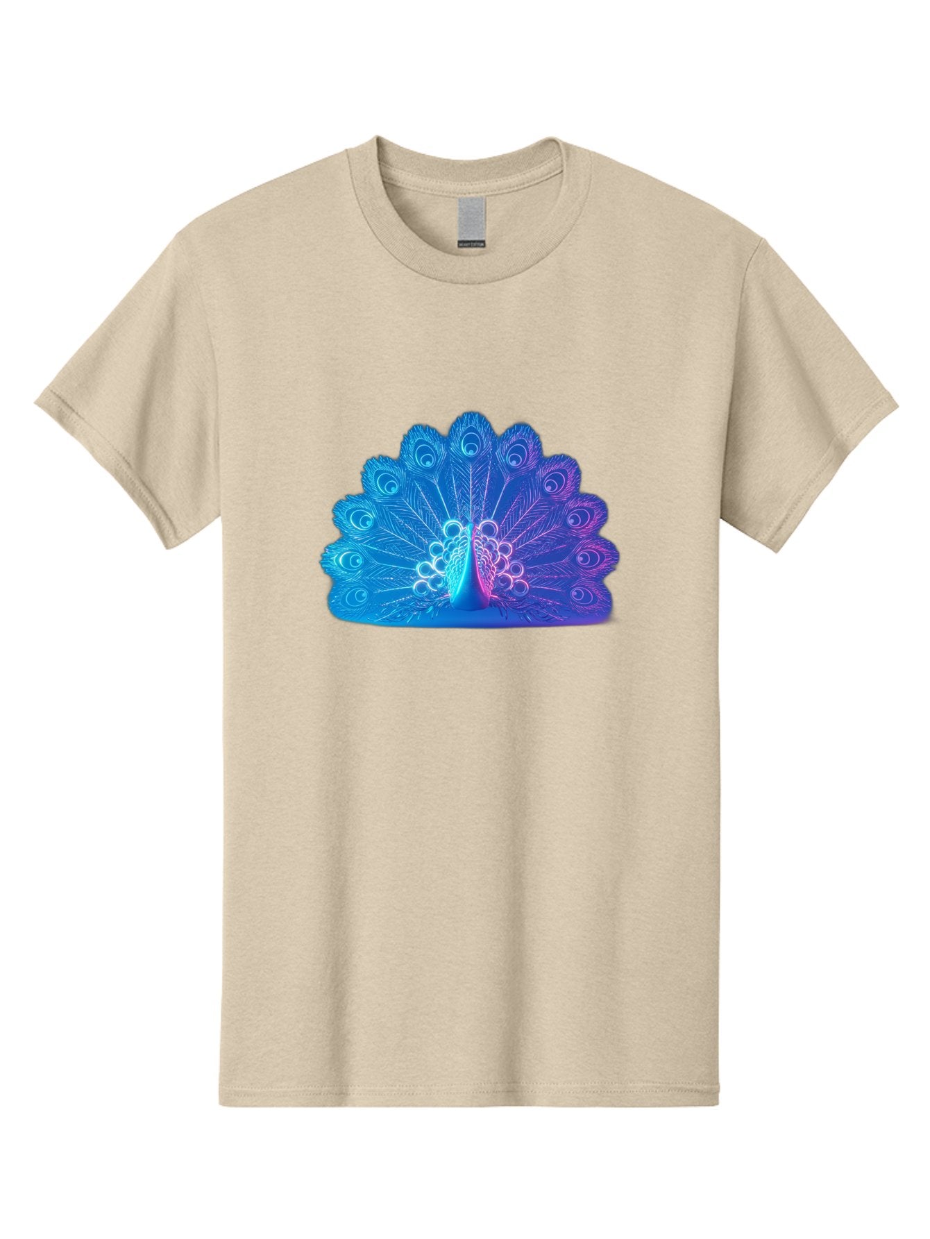 Peacock-Feathers-1 Men'S Graphic Tee, 100% Cotton, Comfortable Casual Summer Wear, Machine Washable, Peacock Feather, Vibrant Colors, Blue And Purple Hues, Intricate Details, Swirling Patterns, Majestic Display, Exotic Bird, Colorful Plumage, Bab120 4