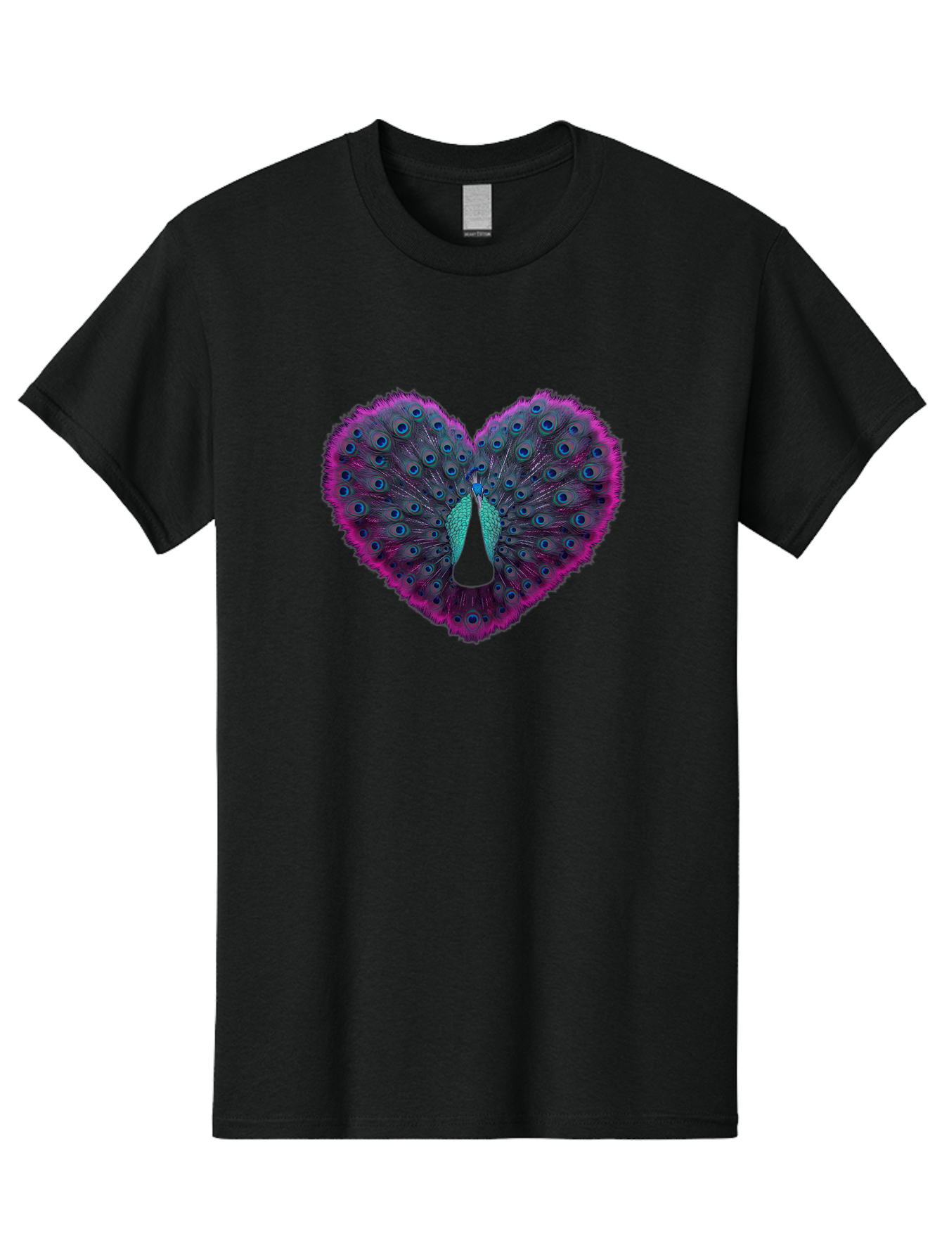 Peacock-Feathers-Heart Men'S Graphic Tee, 100% Cotton, Comfortable Casual Summer Wear, Machine Washable, Peacock Feathers, Heart Shape, Vibrant Colors, Blue Eyespots, Purple And Pink Hues, Symbolic Love, Plumage Display, Artistic Design, Bab123 27